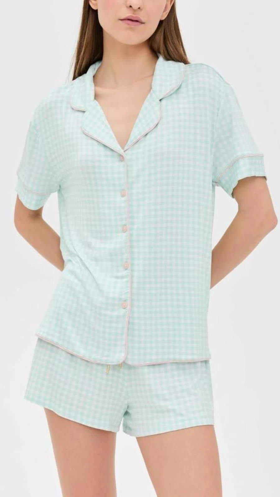 Honeydew Intimates Women's All American Shortie Set - Jersey & Lace Comfortable Sleepwear