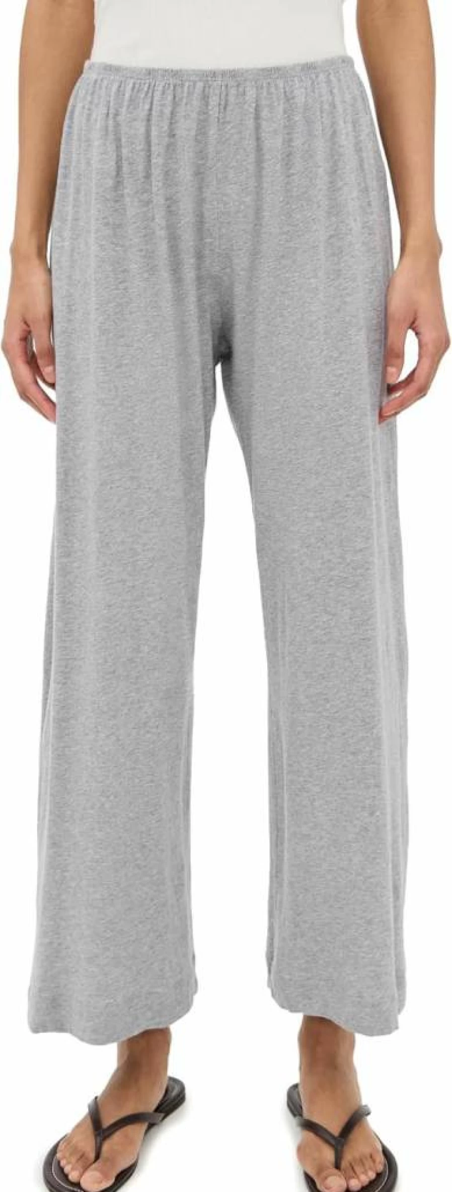 DONNI. Women's High-Waisted Jersey Crop Pants - Comfortable Stretchy Casual Trousers