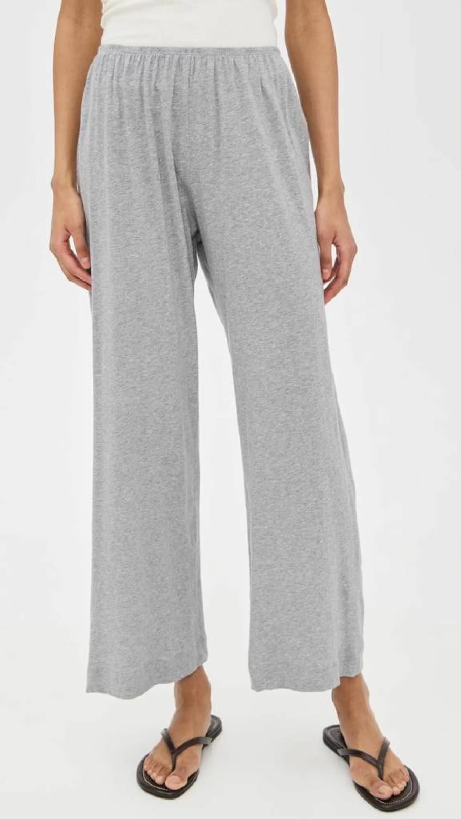 DONNI. Women's High-Waisted Jersey Crop Pants - Comfortable Stretchy Casual Trousers