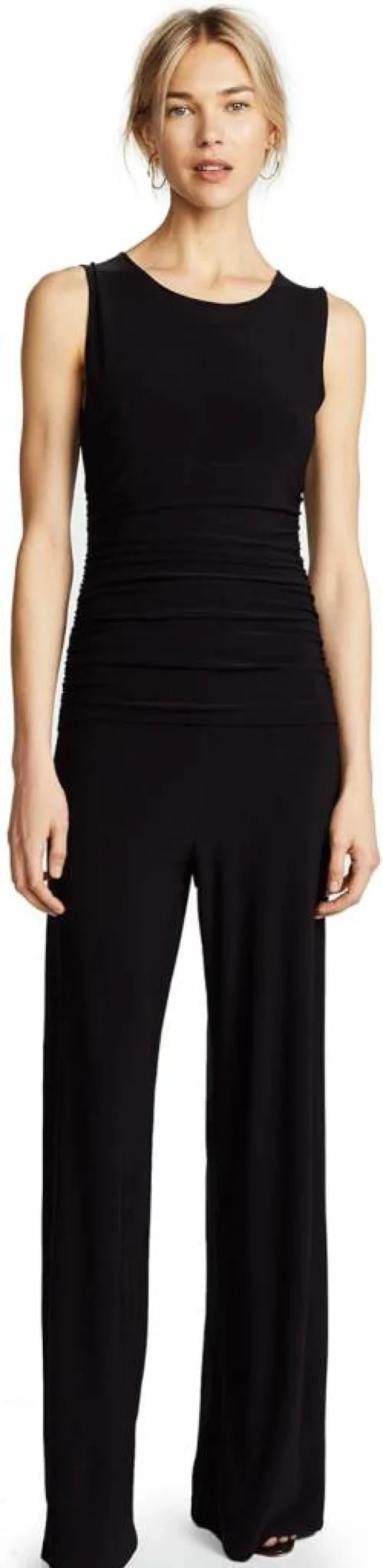 Norma Kamali Women's Kamali Kulture Shirred Waist Jumpsuit - Stylish One-Piece Romper with Elastic Waist