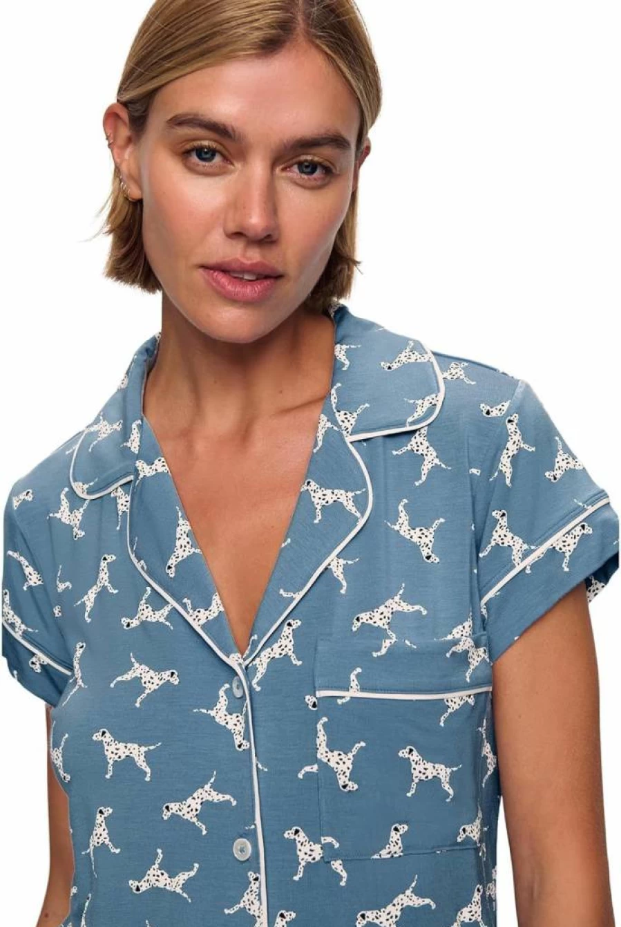 Eberjey Gisele Printed Shortie Pajama Set for Women - Soft Sleepwear Shorts & Top