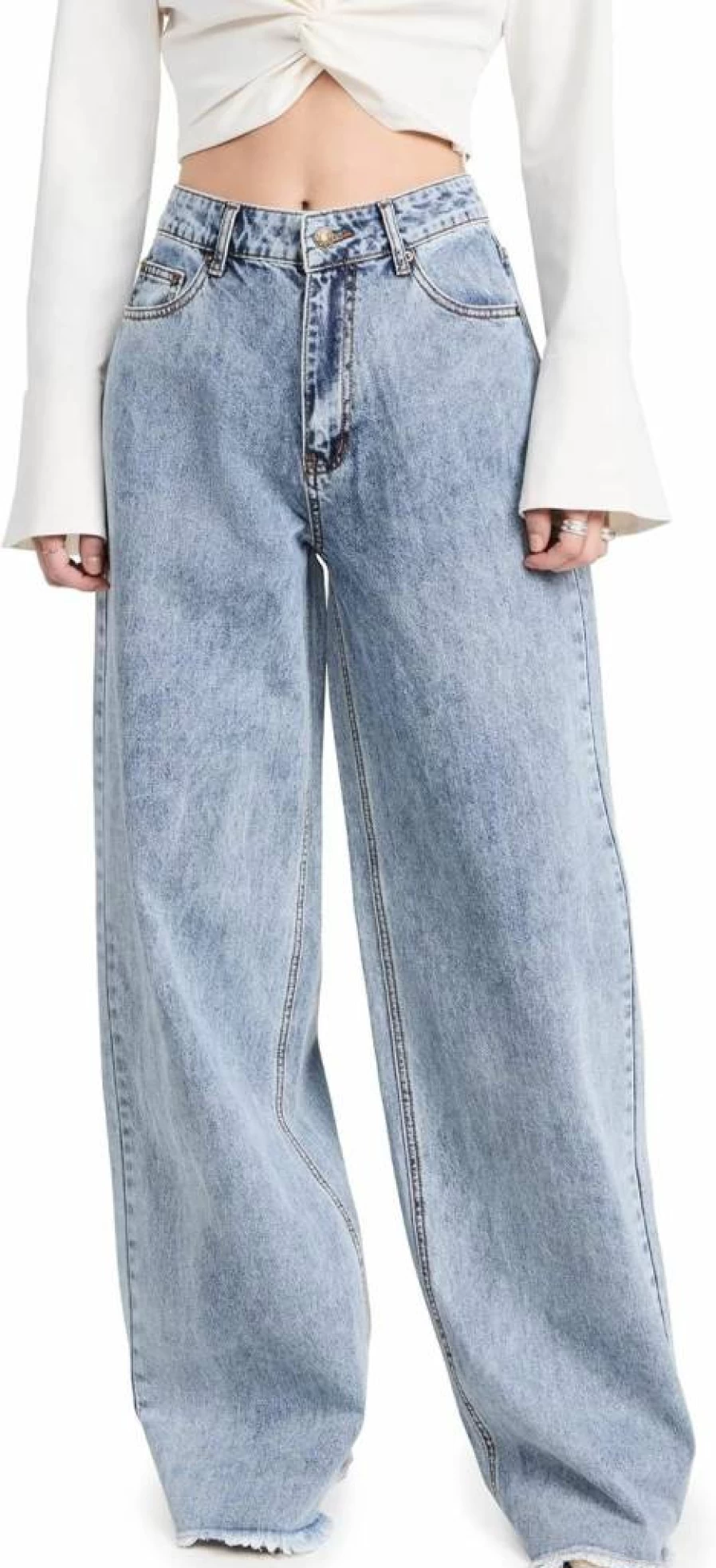 Lioness Women's Eivissa High-Waisted Baggy Jeans - Vintage Relaxed Fit Denim Pants