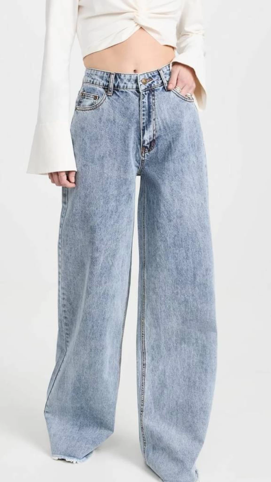 Lioness Women's Eivissa High-Waisted Baggy Jeans - Vintage Relaxed Fit Denim Pants