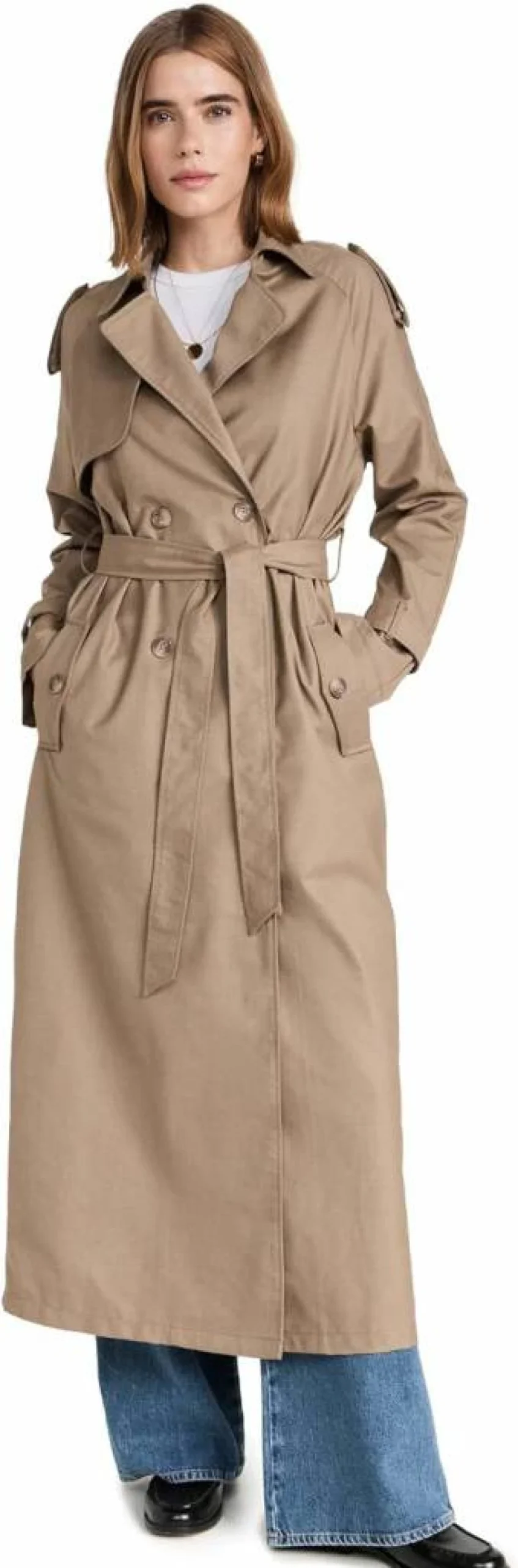 Lioness Women's Trench Coat Classic Waterproof Long Coat with Belt Fashion Outerwear