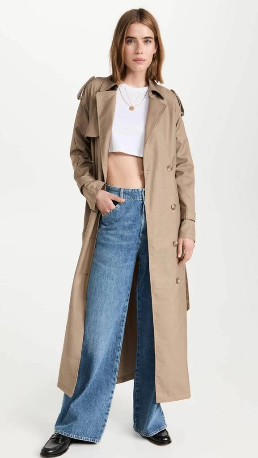 Lioness Women's Trench Coat Classic Waterproof Long Coat with Belt Fashion Outerwear