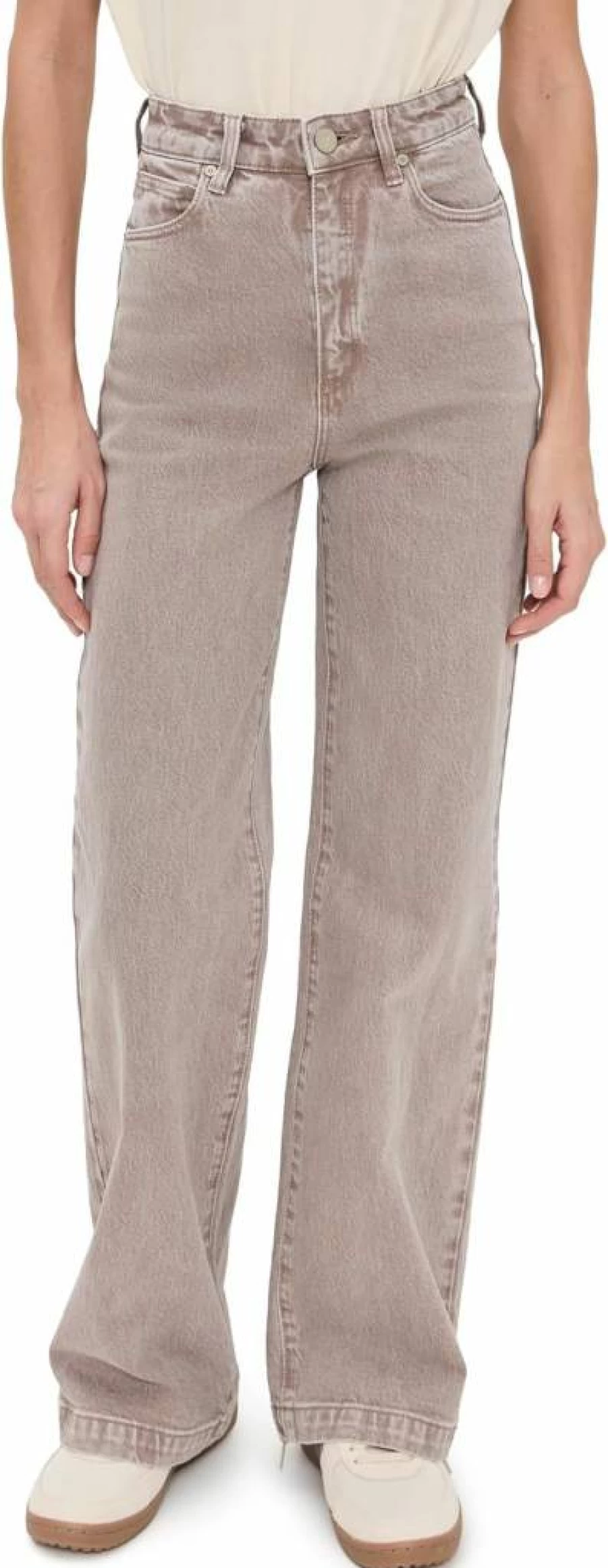 ABRAND Women's High-Rise Wide-Leg Jeans - 94% Cotton Stretch Denim Pants for Comfort & Style
