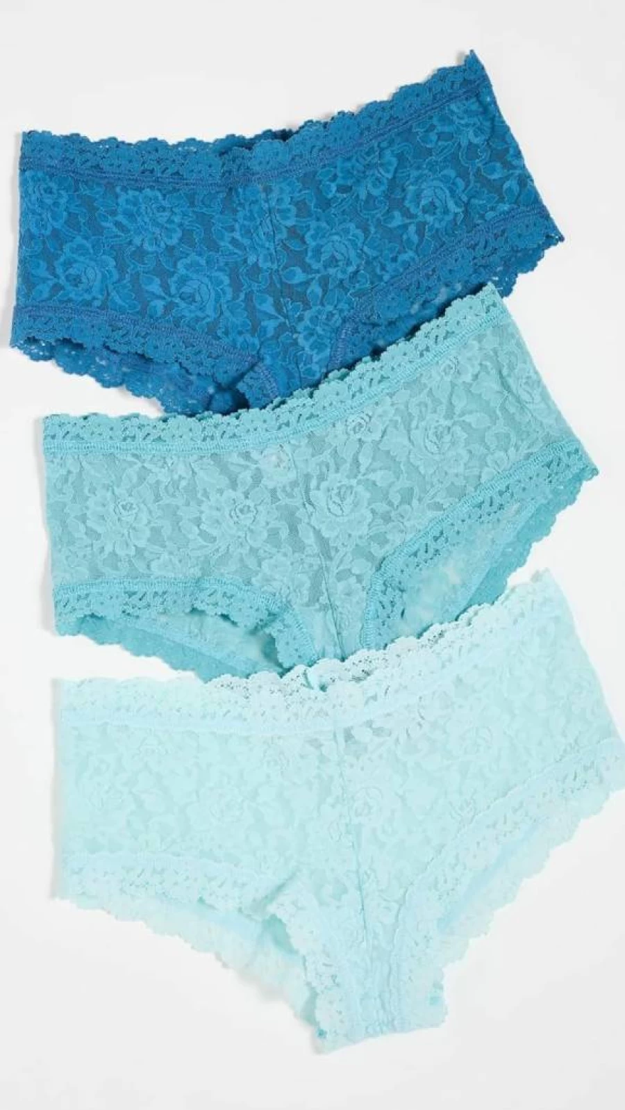 Hanky Panky Women's 3-Pack Comfortable Lace Boy Shorts Underwear - Soft Breathable Panties