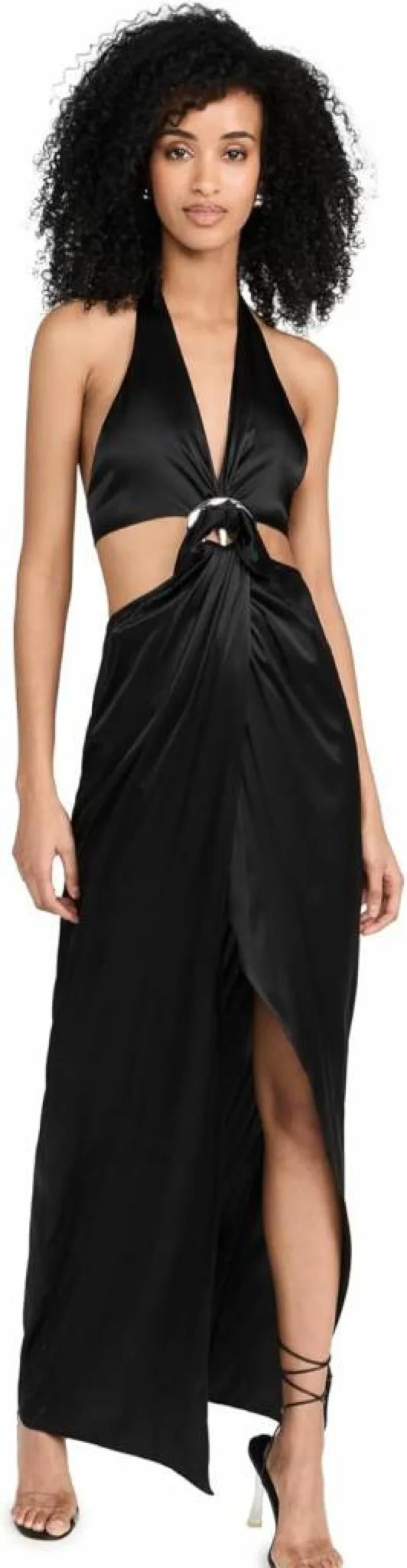 Louisa Ballou Women's Elegant Long Buckle Detail Dress - Stylish & Sophisticated Design