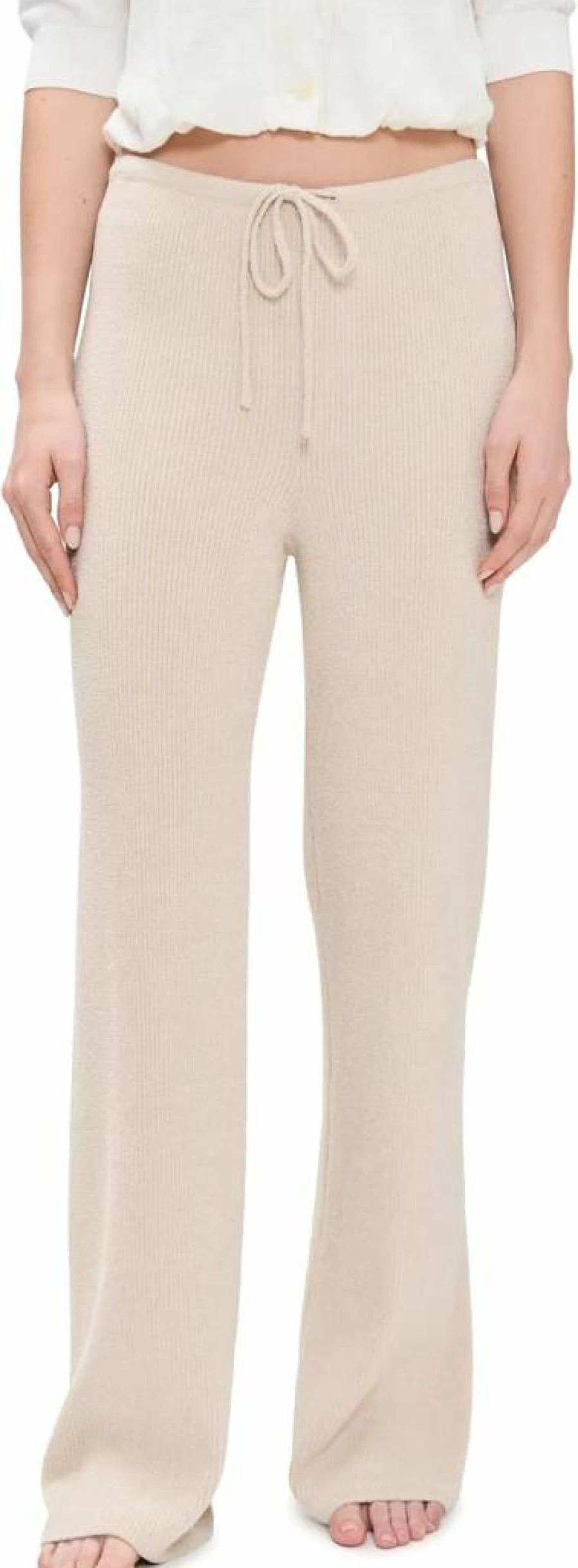 Barefoot Dreams Women's Cozy Slim Ribbed Pants - Soft Lounge Pants & Comfortable Sleepwear