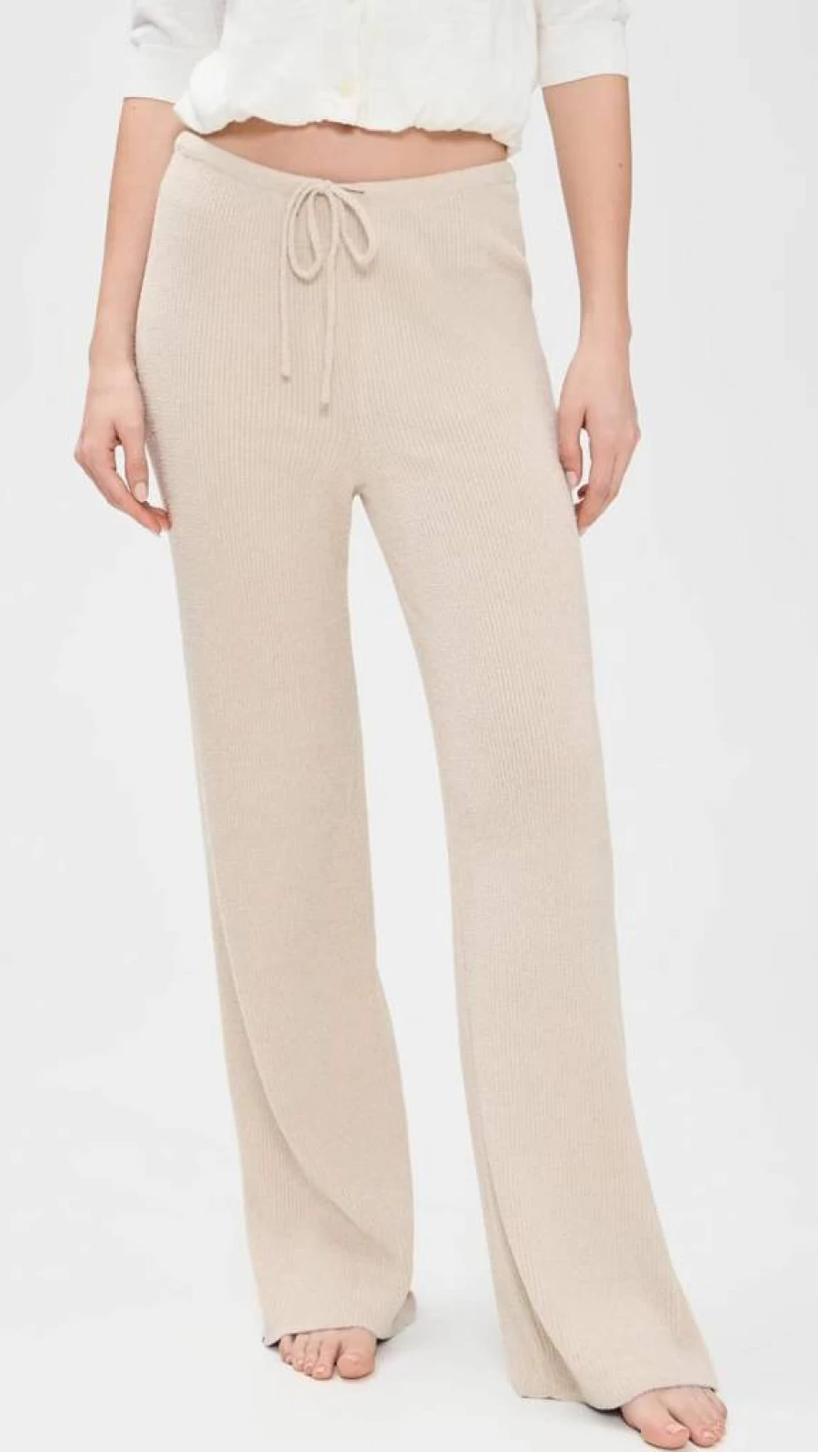 Barefoot Dreams Women's Cozy Slim Ribbed Pants - Soft Lounge Pants & Comfortable Sleepwear