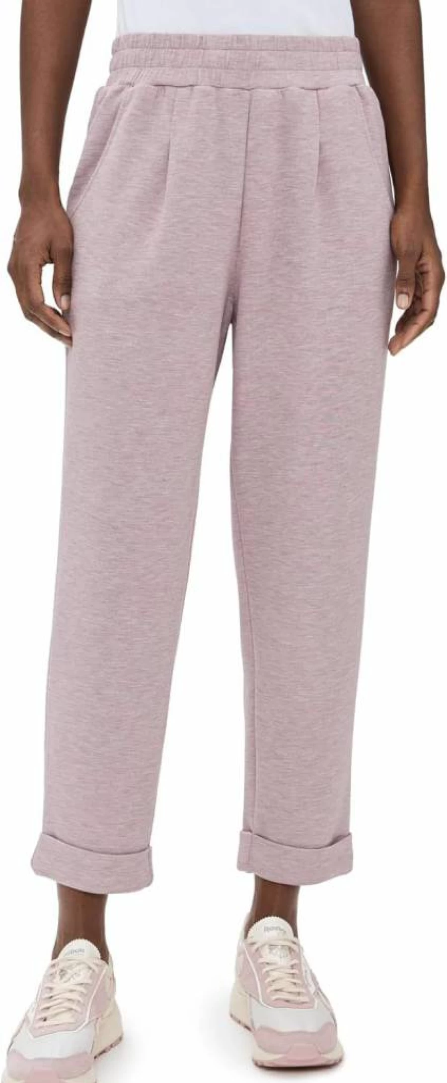 Varley Women's High-Waist Rolled Cuff Yoga Pants - 25" Length Comfortable Athletic Lounge Trousers