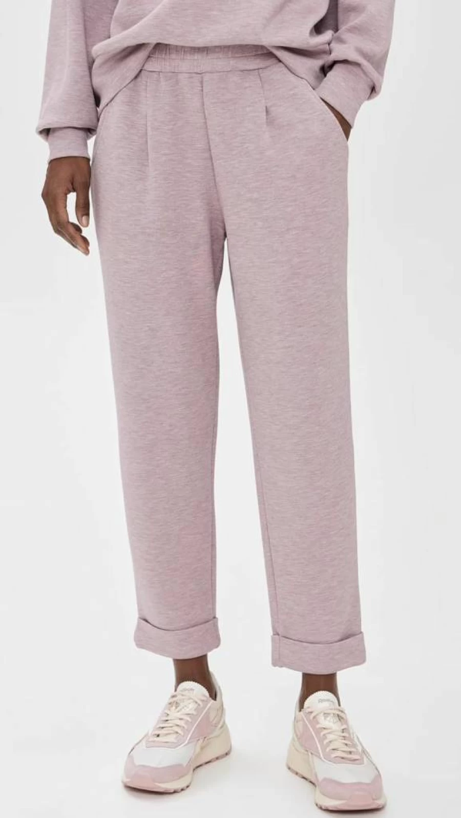 Varley Women's High-Waist Rolled Cuff Yoga Pants - 25" Length Comfortable Athletic Lounge Trousers