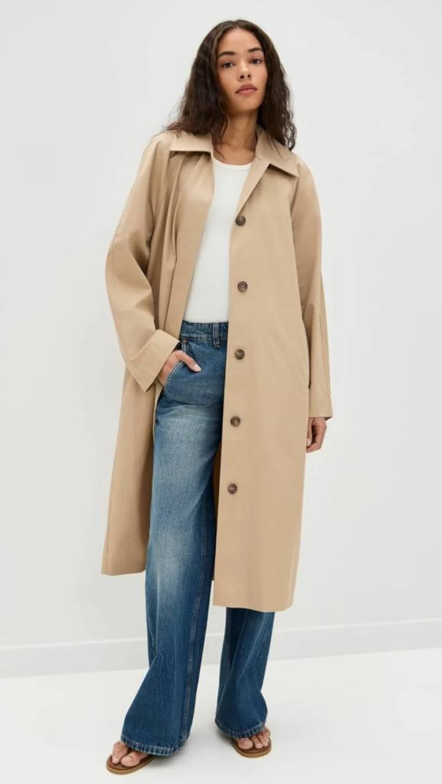 Jenni Kayne Women's Leo Trench Coat - Classic Waterproof Long Coat with Belt