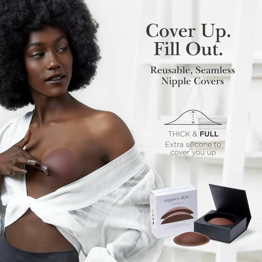 Nippies Silicone Nipple Covers for Women - Thick Adhesive Pasties for Strapless Dresses & Invisible Coverage