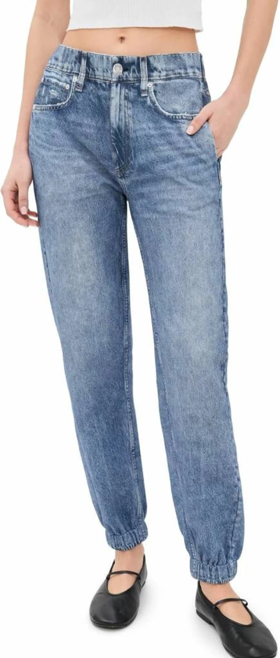 Rag & Bone Women's Miramar High-Rise Jogger Jeans | Stretch Denim Comfort & Stylish Casual Pants