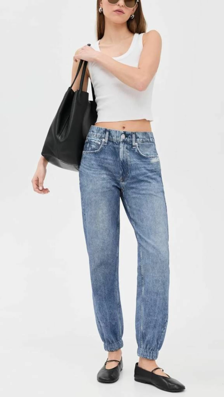 Rag & Bone Women's Miramar High-Rise Jogger Jeans | Stretch Denim Comfort & Stylish Casual Pants