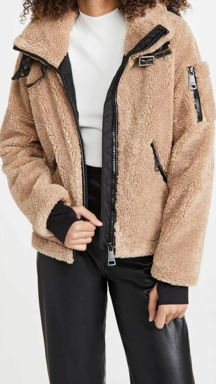 SAM Women's Denver Sherpa Jacket - Cozy Fleece Lined Winter Coat for Women