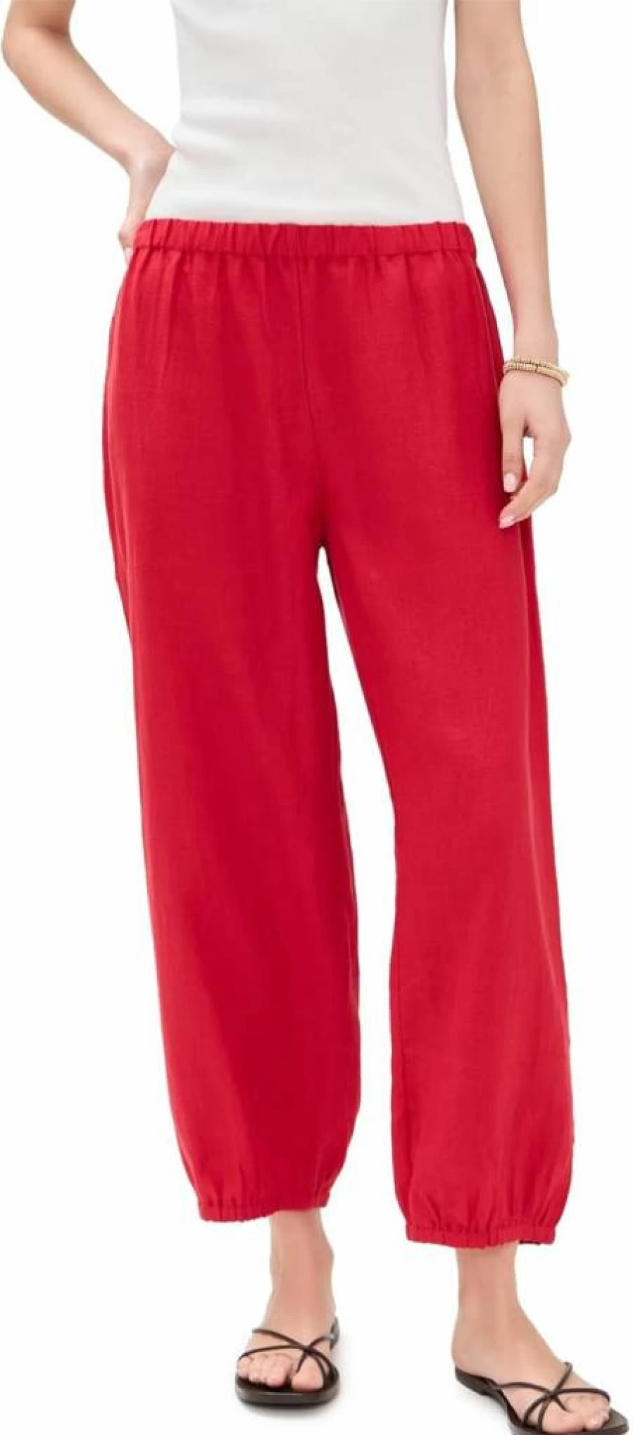 Suzie Kondi Women's Delos Linen Pants - Lightweight Summer Casual High-Waisted Comfortable Trousers