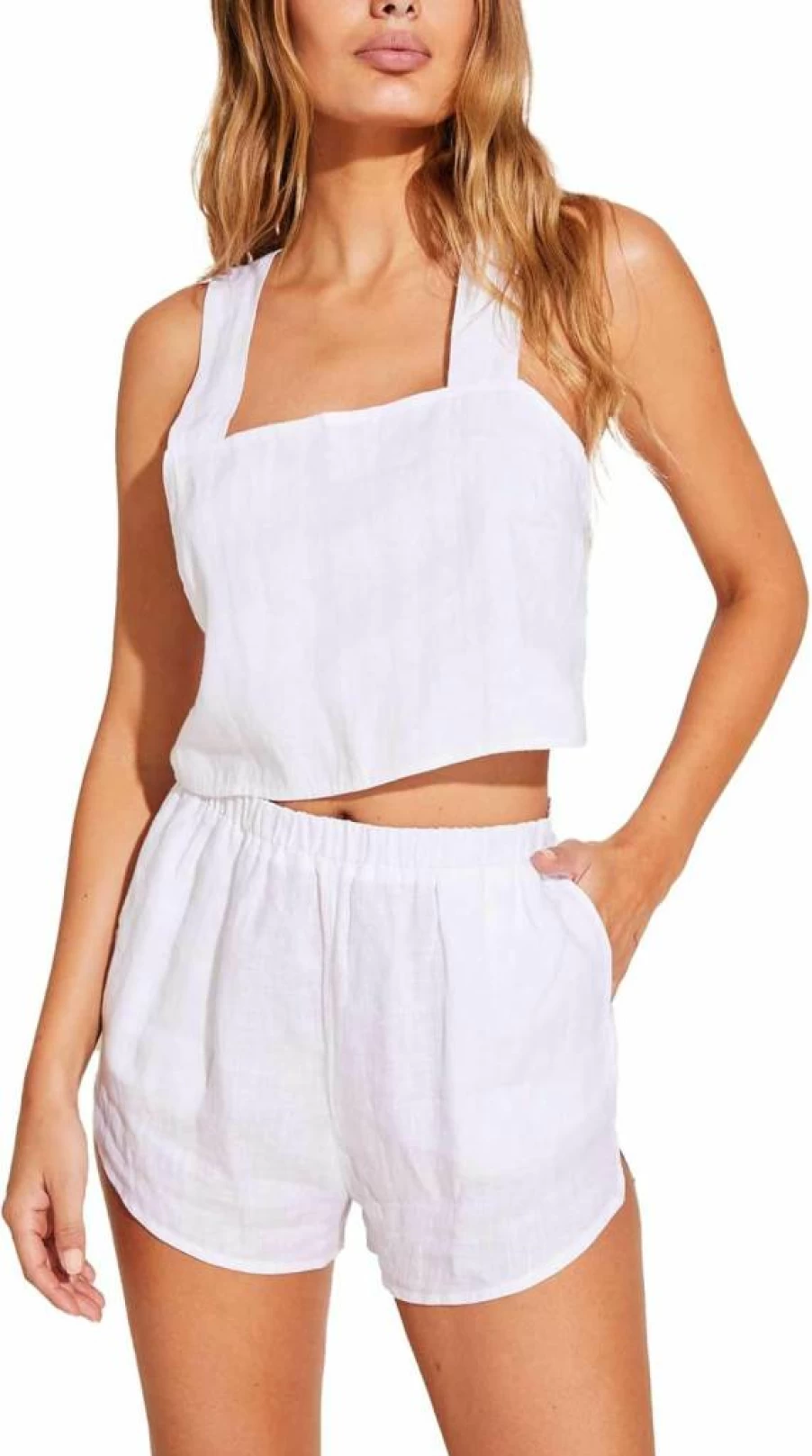 Vitamin A Women's Linen Swim Cover Up - Beach Shorts Swimsuit Wrap