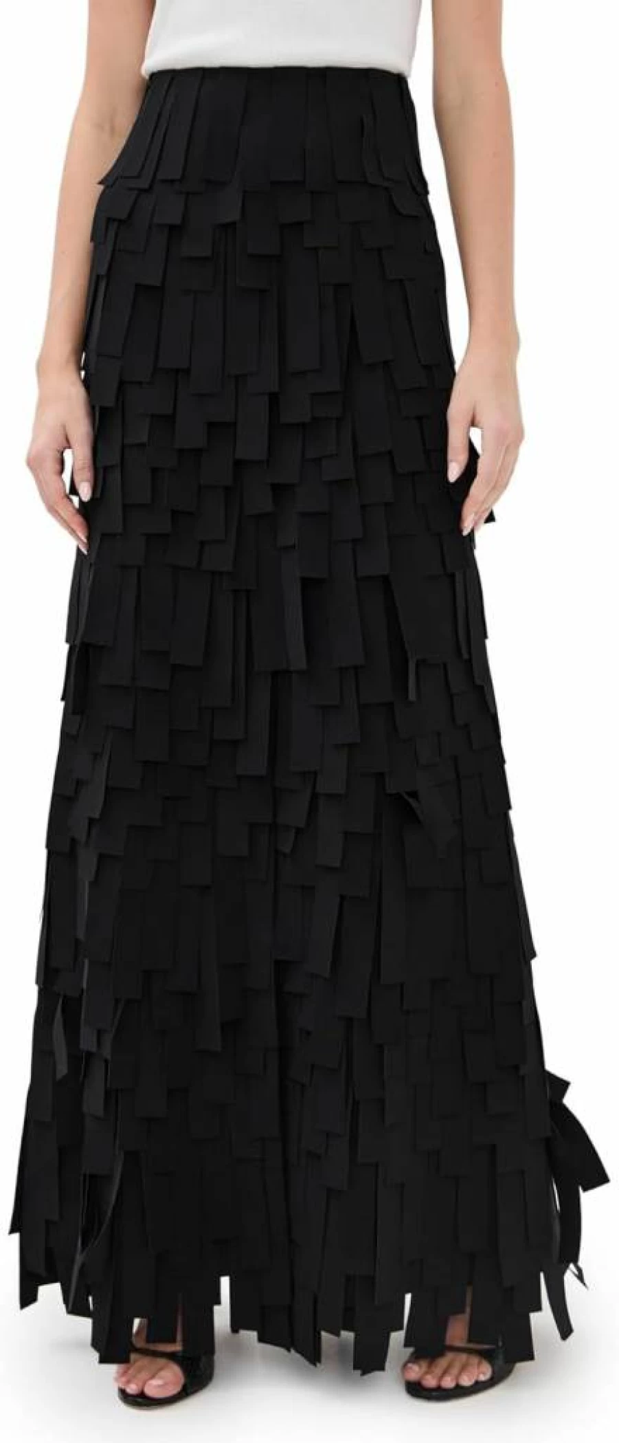 A.W.A.K.E. Mode Women's Multi-Layered Rectangle Skirt - Trendy Geometric Print High Waist Fashion