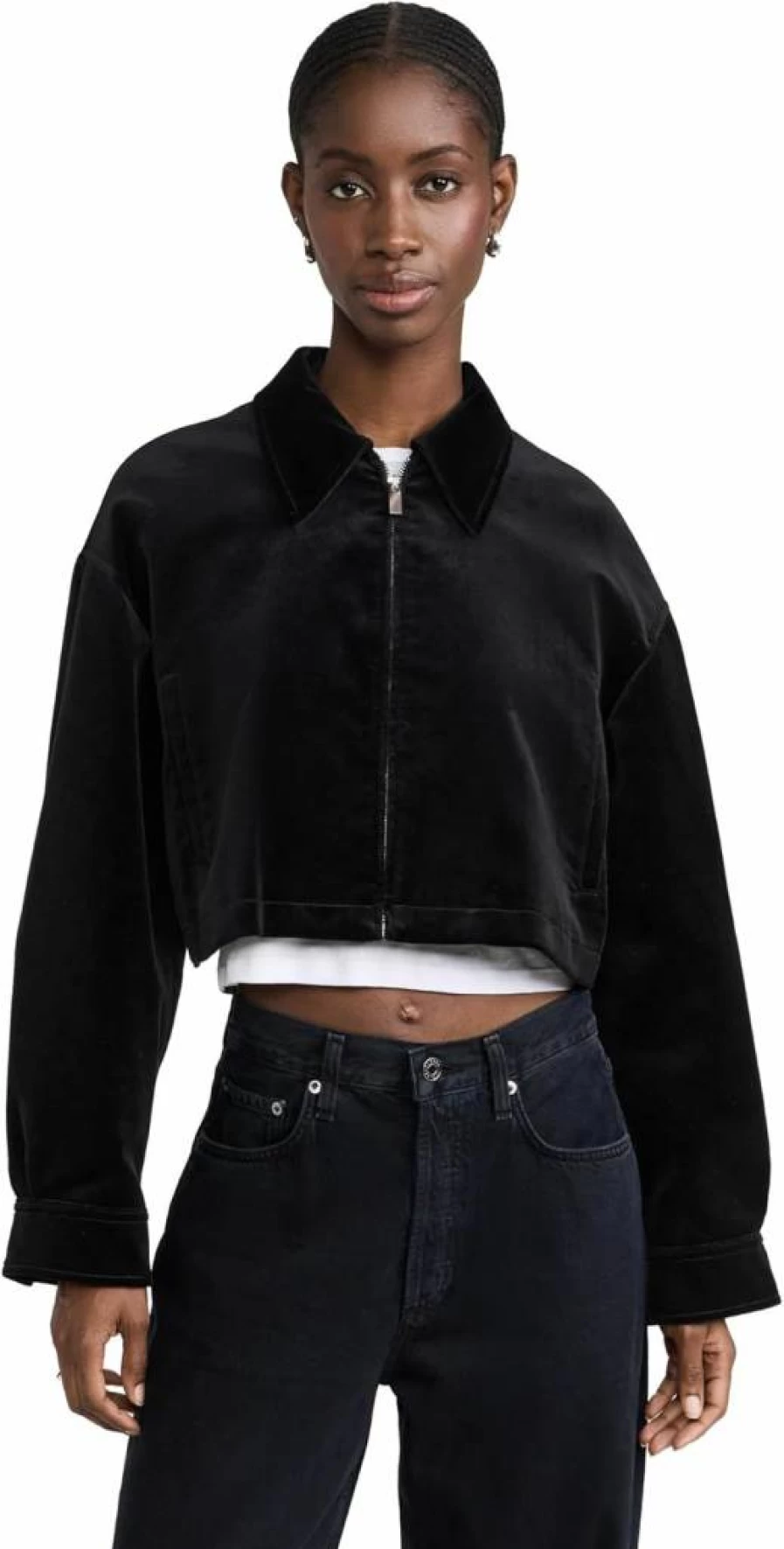 Theory Women's Velvet Zip-Up Aline Jacket - Elegant Velvet Blazer for Women