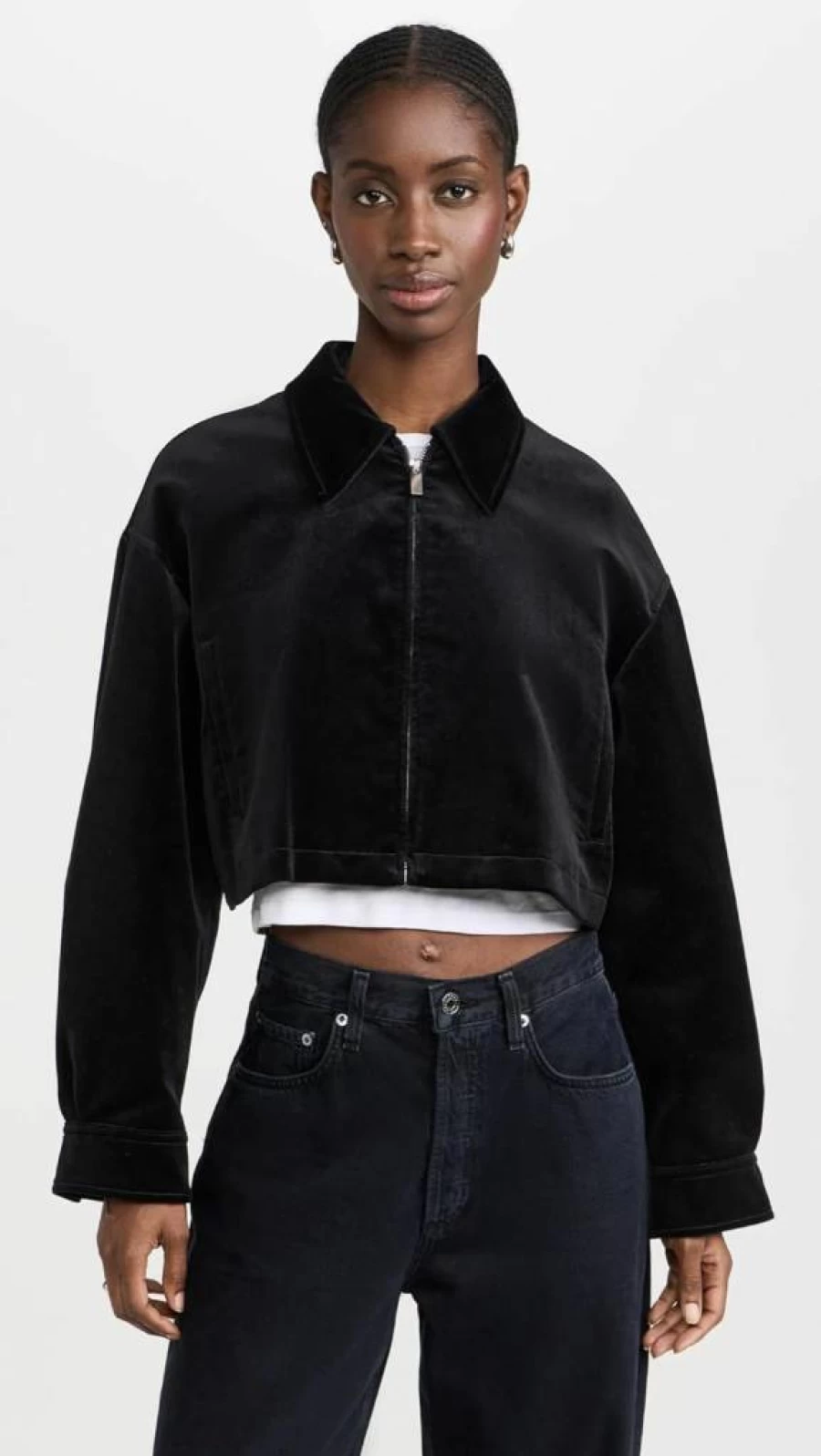 Theory Women's Velvet Zip-Up Aline Jacket - Elegant Velvet Blazer for Women