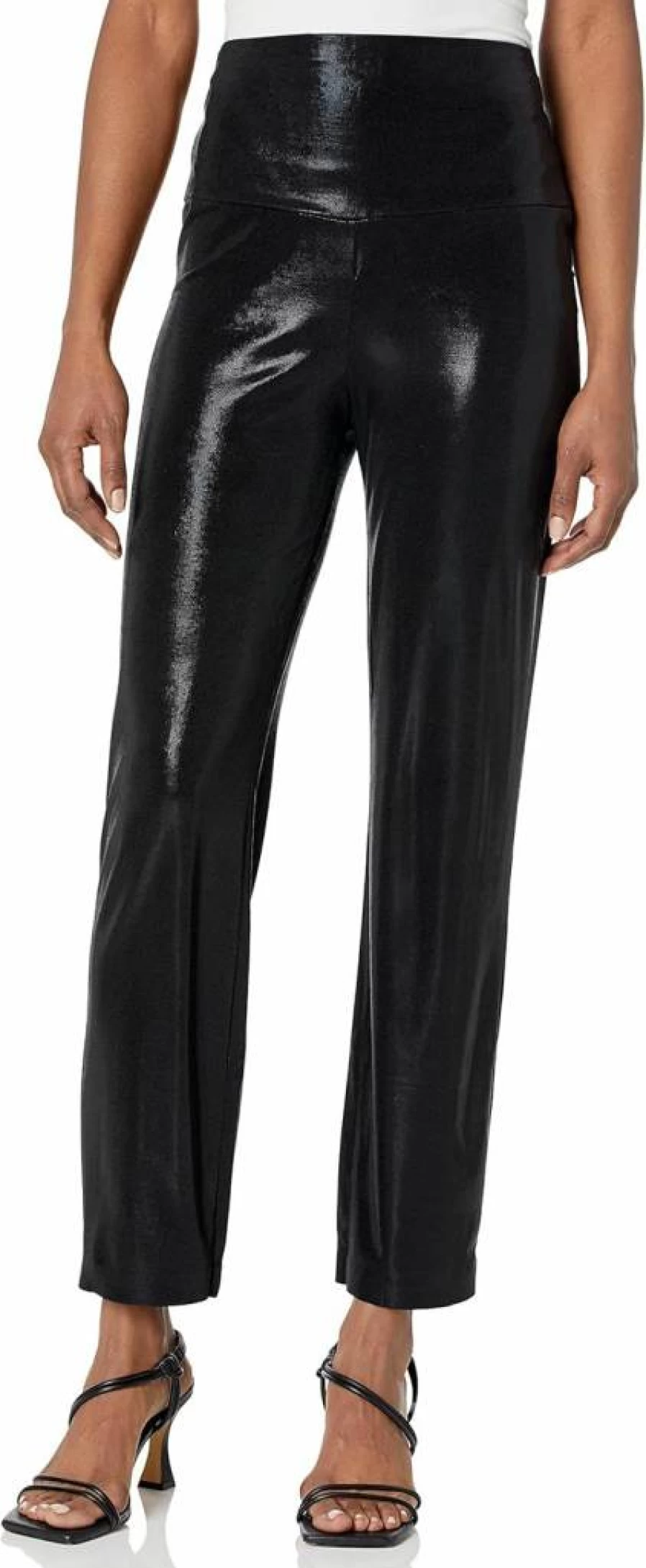 Norma Kamali Women's High-Waisted Slim Fit Pencil Pants for Office & Business Attire