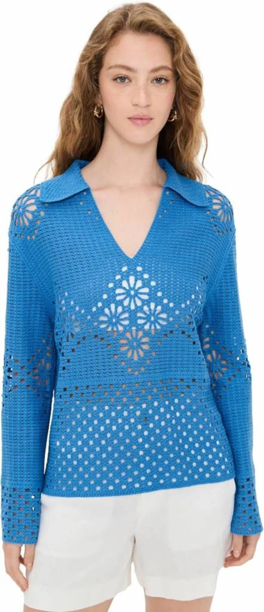 Rails Women's Louiza Crochet Knit Sweater - Boho Chic Lace Pullover
