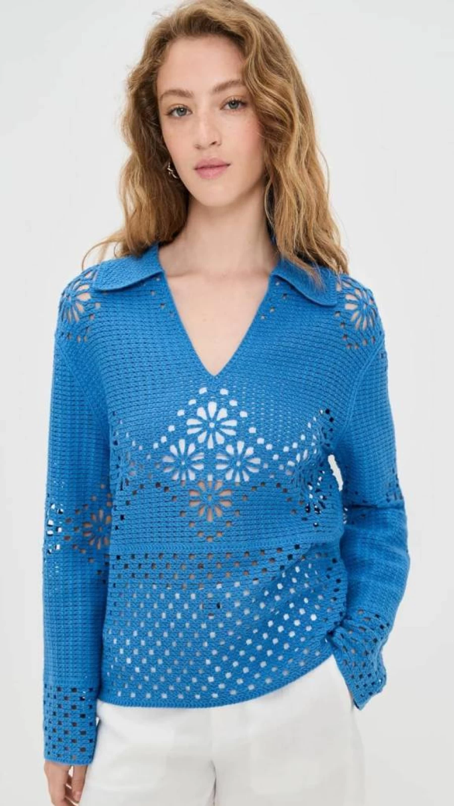 Rails Women's Louiza Crochet Knit Sweater - Boho Chic Lace Pullover