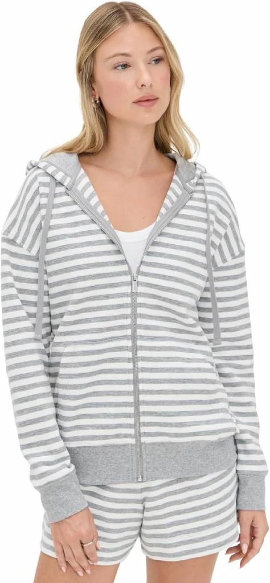 Splendid Women's Striped Zip-Up Hoodie | Casual Comfort Pullover