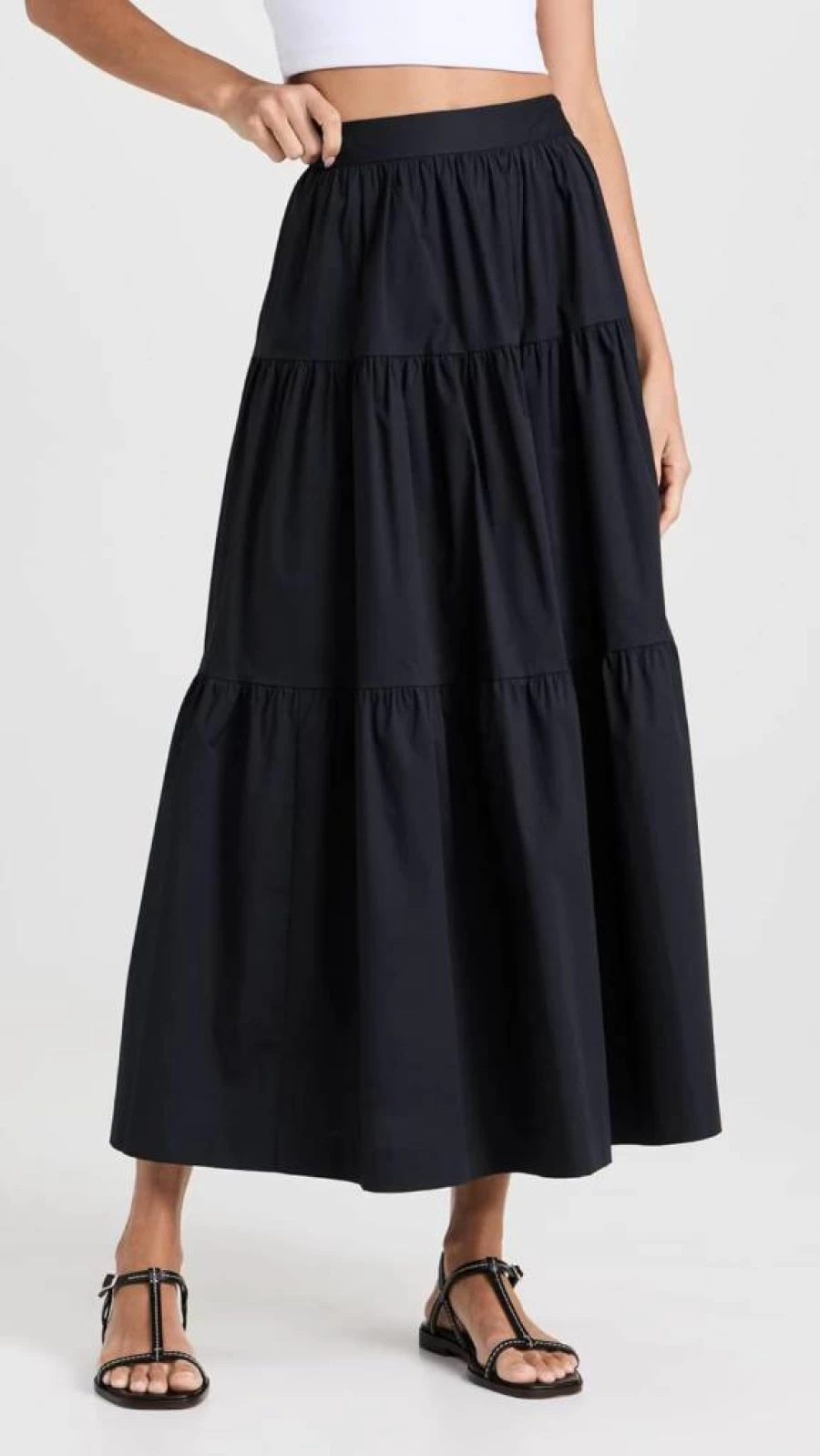 STAUD Women's Sea Skirt - Stylish Flowy Midi Skirt for Women