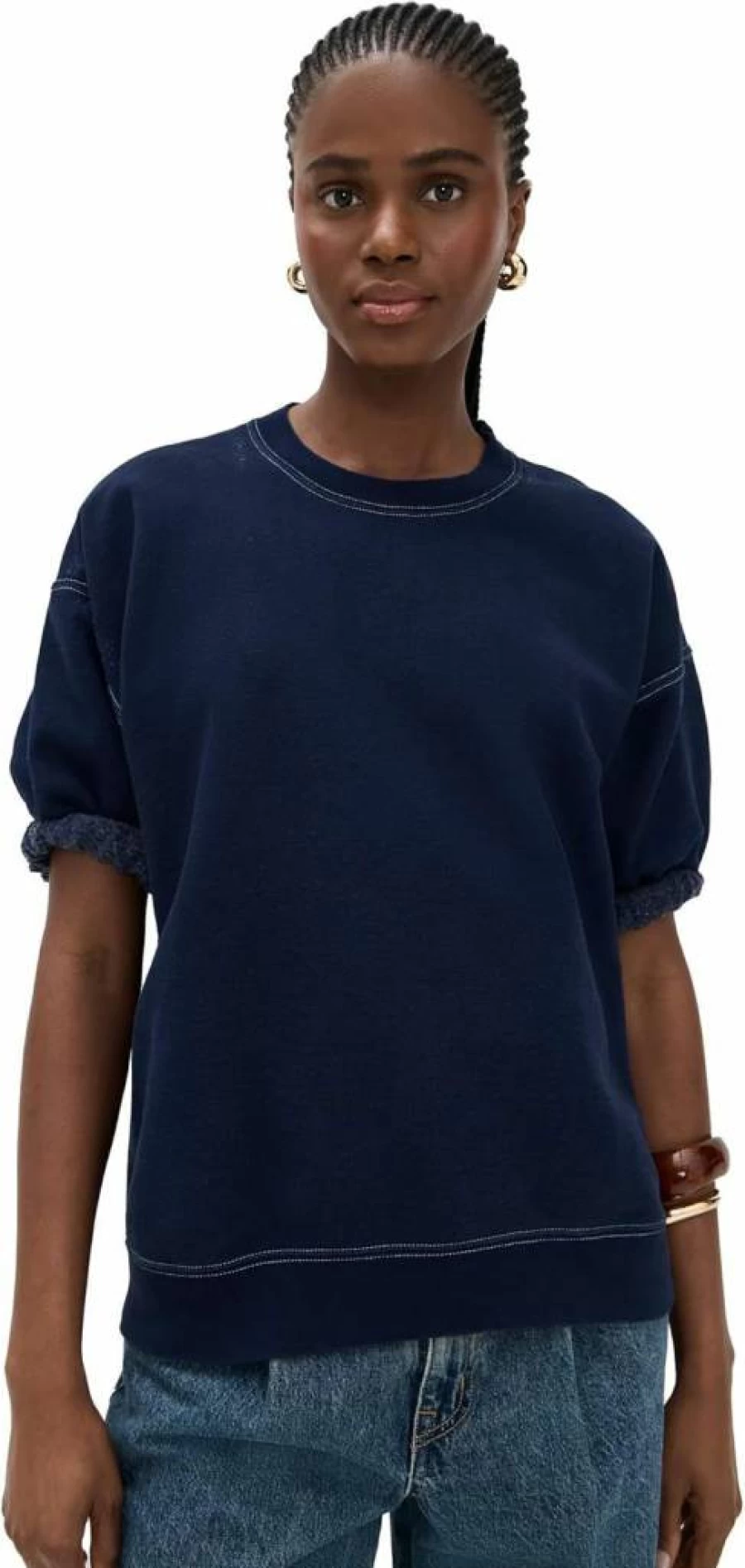 Rachel Comey Women's Stanza Pullover Sweatshirt - Casual Comfort Fit Long Sleeve Crewneck Top