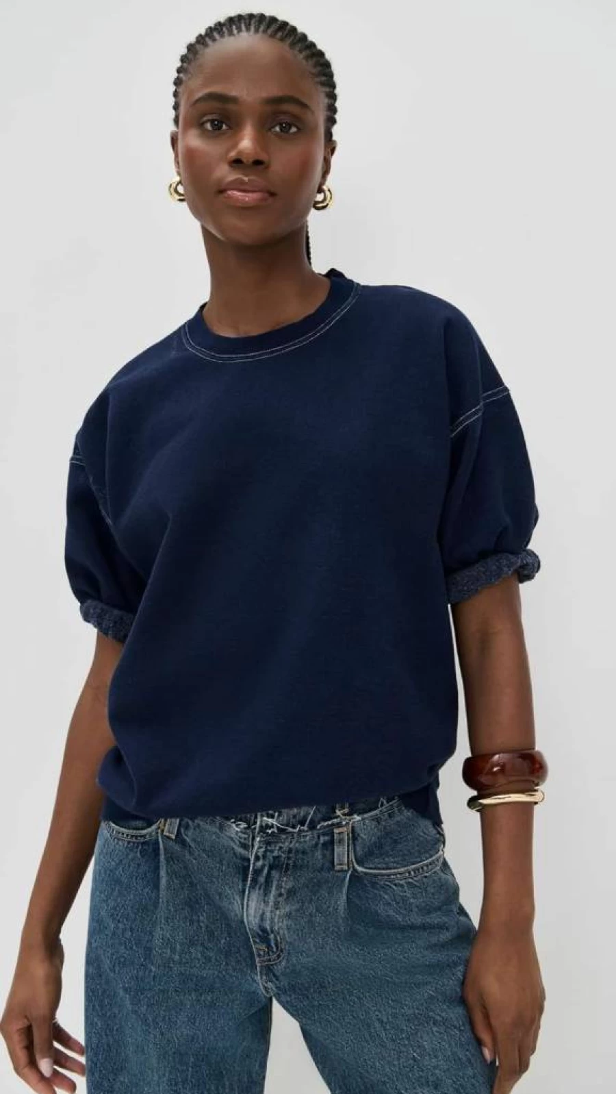 Rachel Comey Women's Stanza Pullover Sweatshirt - Casual Comfort Fit Long Sleeve Crewneck Top