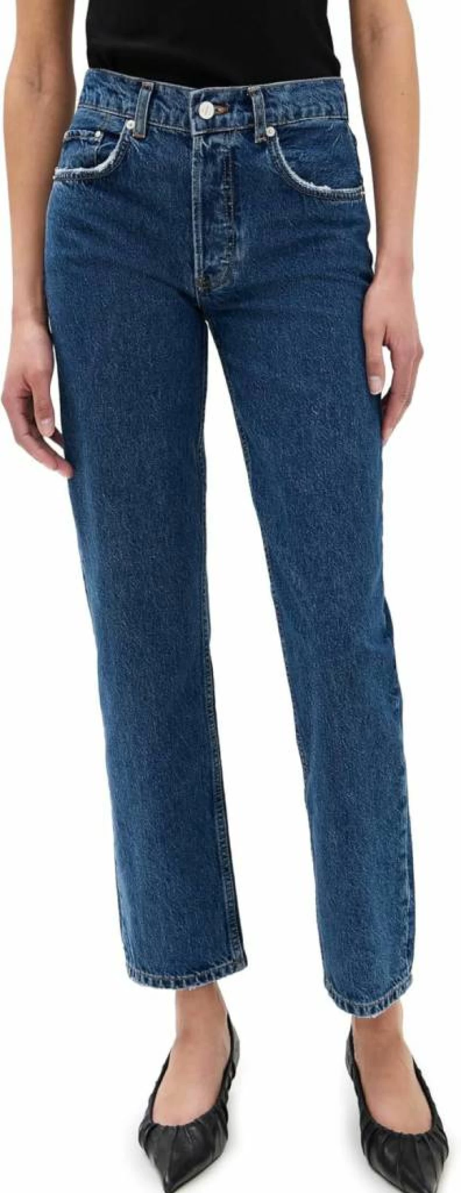 ANINE BING Women's Kate High-Rise Slim Fit Jeans - Premium Denim Pants for Women