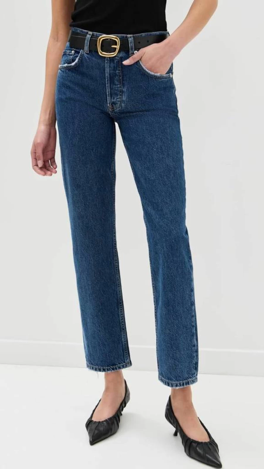 ANINE BING Women's Kate High-Rise Slim Fit Jeans - Premium Denim Pants for Women