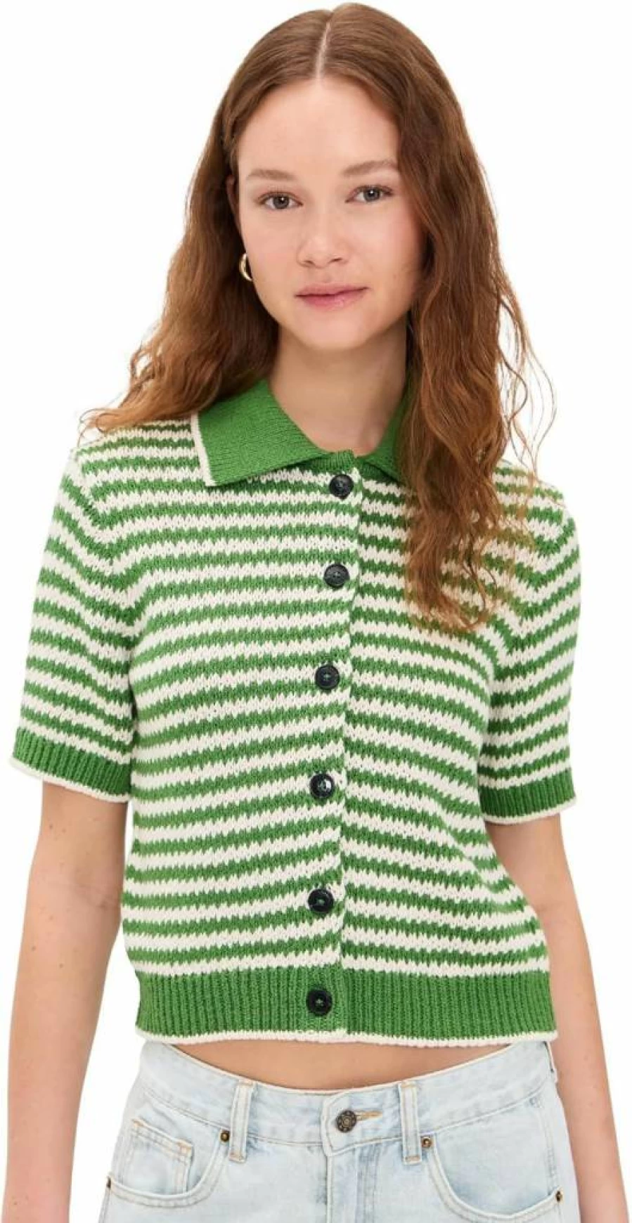 Closed Women's Short Sleeve Cardigan Sweater Lightweight Knit Top