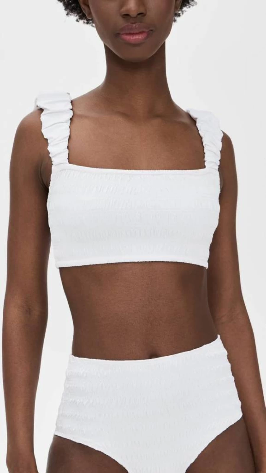 Sea Women's Shyla Solid Smocked Bikini Top - Swimwear for Women