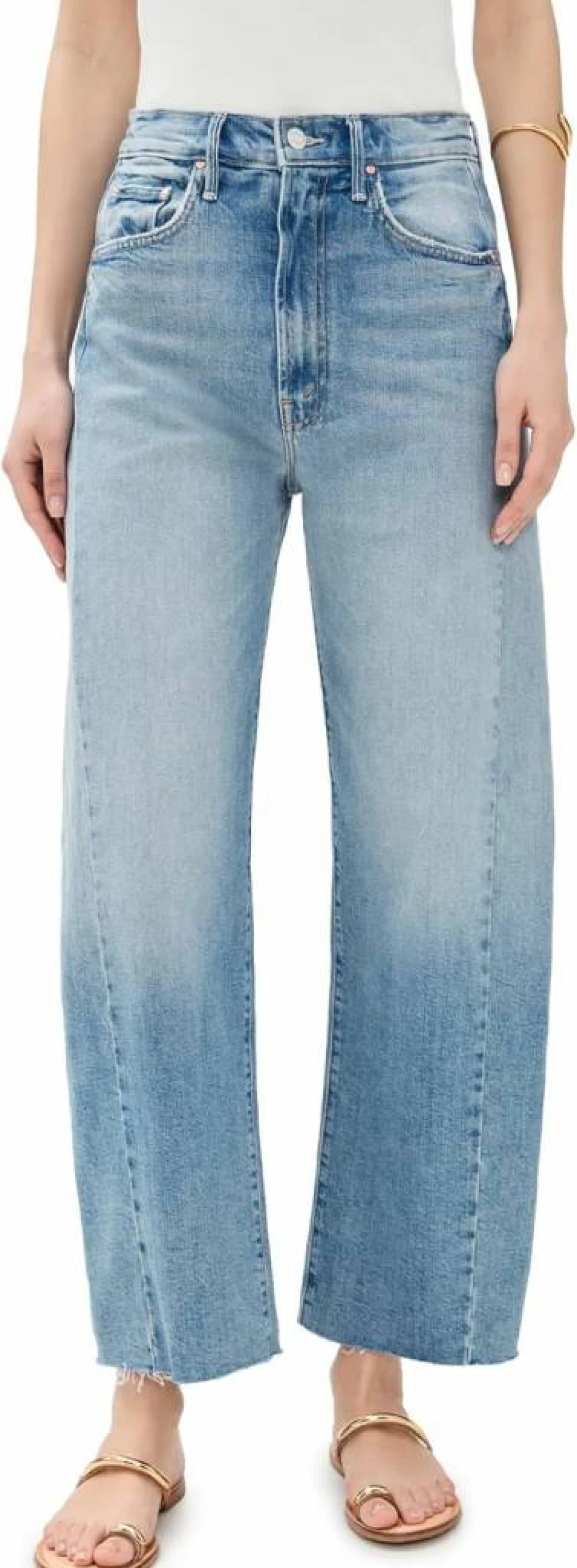 MOTHER Women's High-Rise Ankle Jeans with Half Pipe Detail