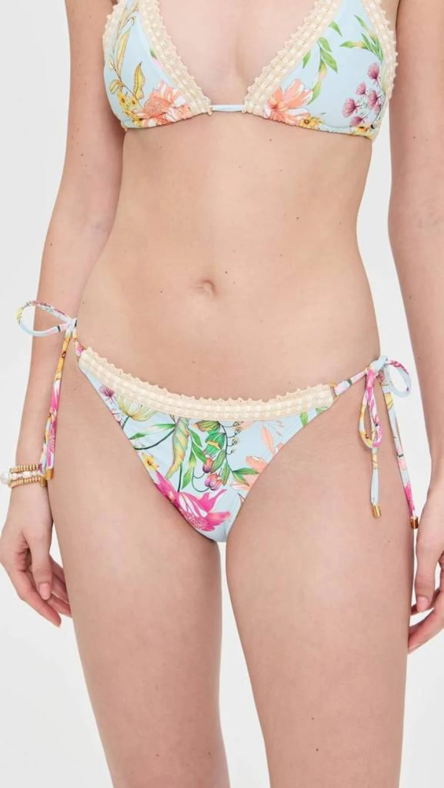 PQ Swim Women's Carrie Bikini Bottoms with Crochet Trim - Stylish Swimwear for Women