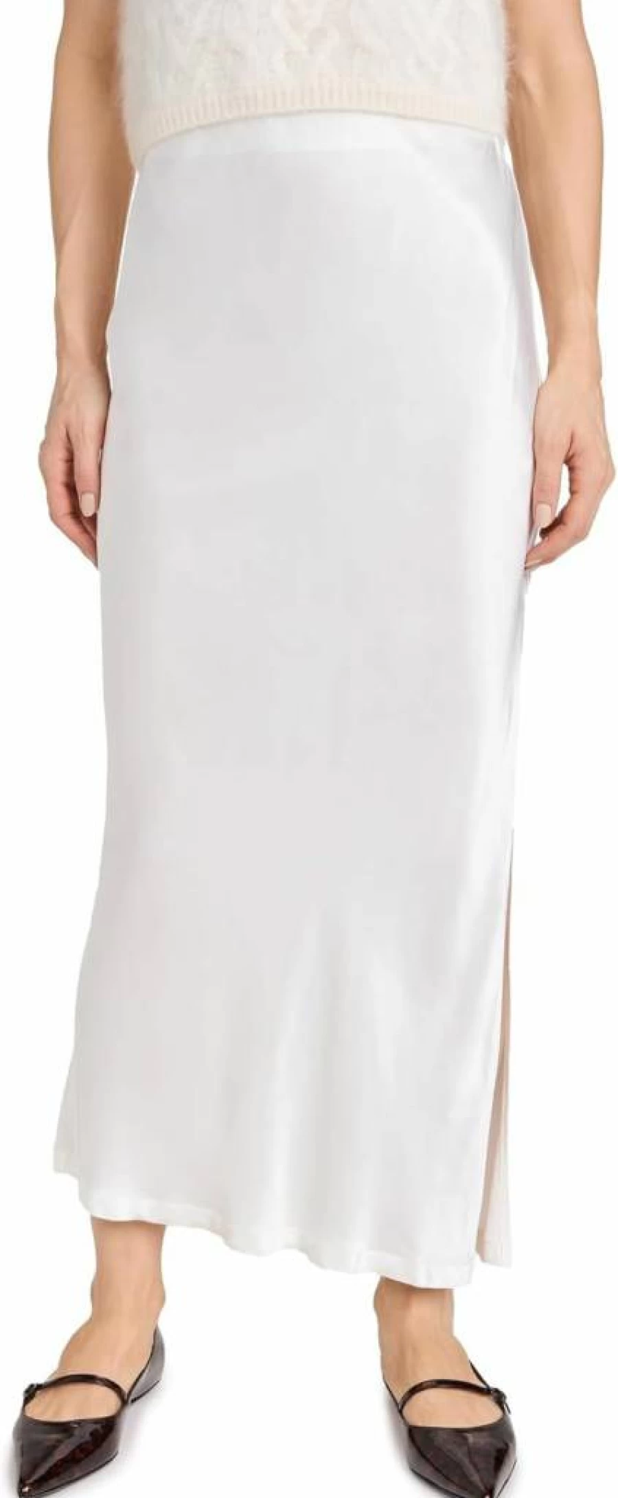 Enza Costa Women's Satin Bias-Cut Midi Skirt - Elegant & Flowy
