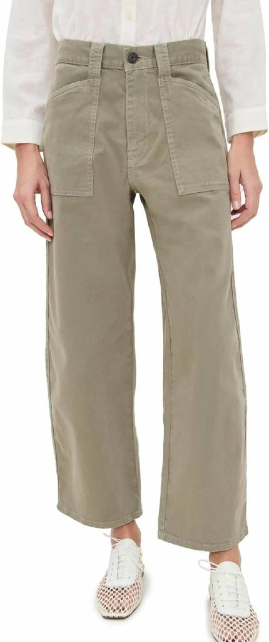MOUSSY VINTAGE Women's High-Waisted Cargo Pants with Gusset Detail - MV Pomonok Style