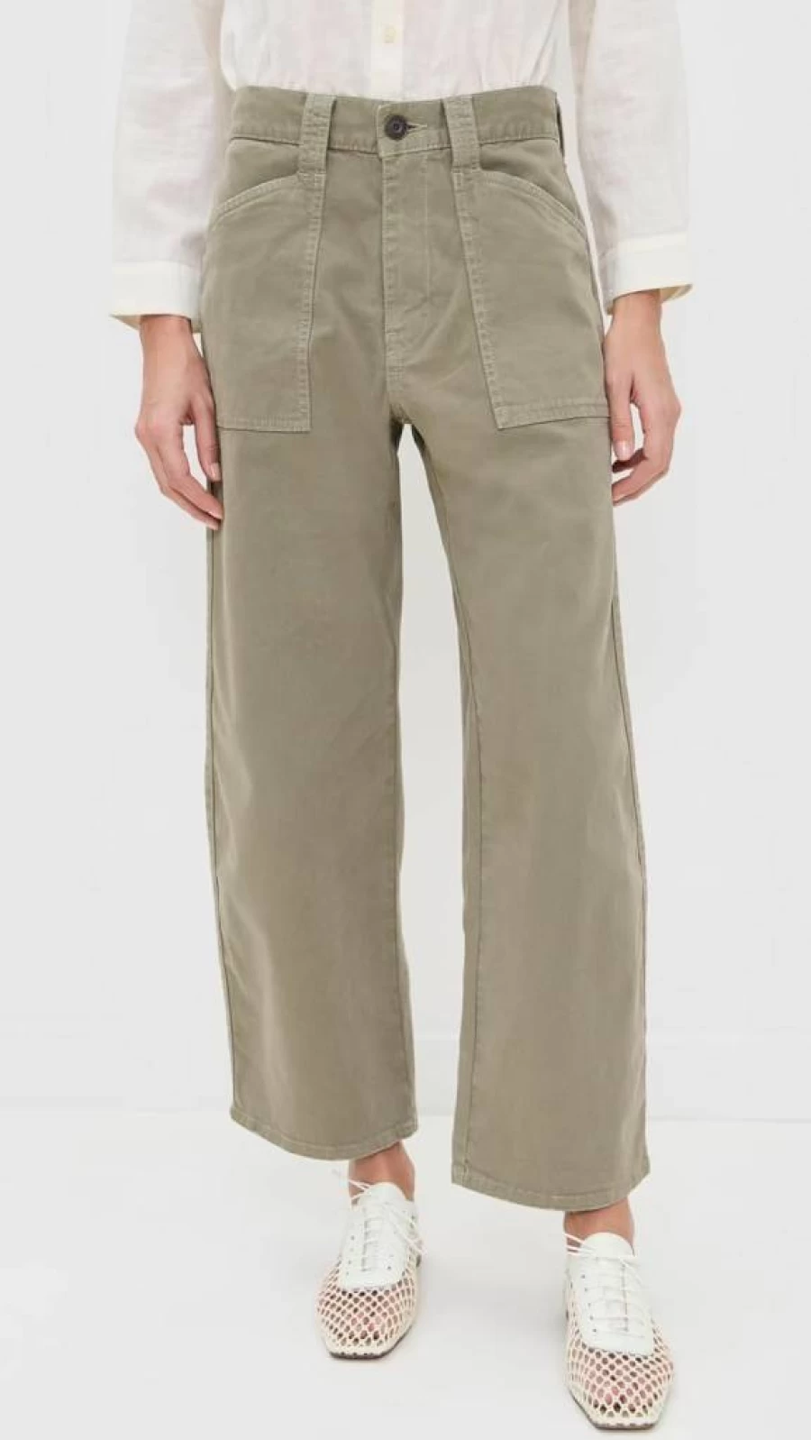 MOUSSY VINTAGE Women's High-Waisted Cargo Pants with Gusset Detail - MV Pomonok Style