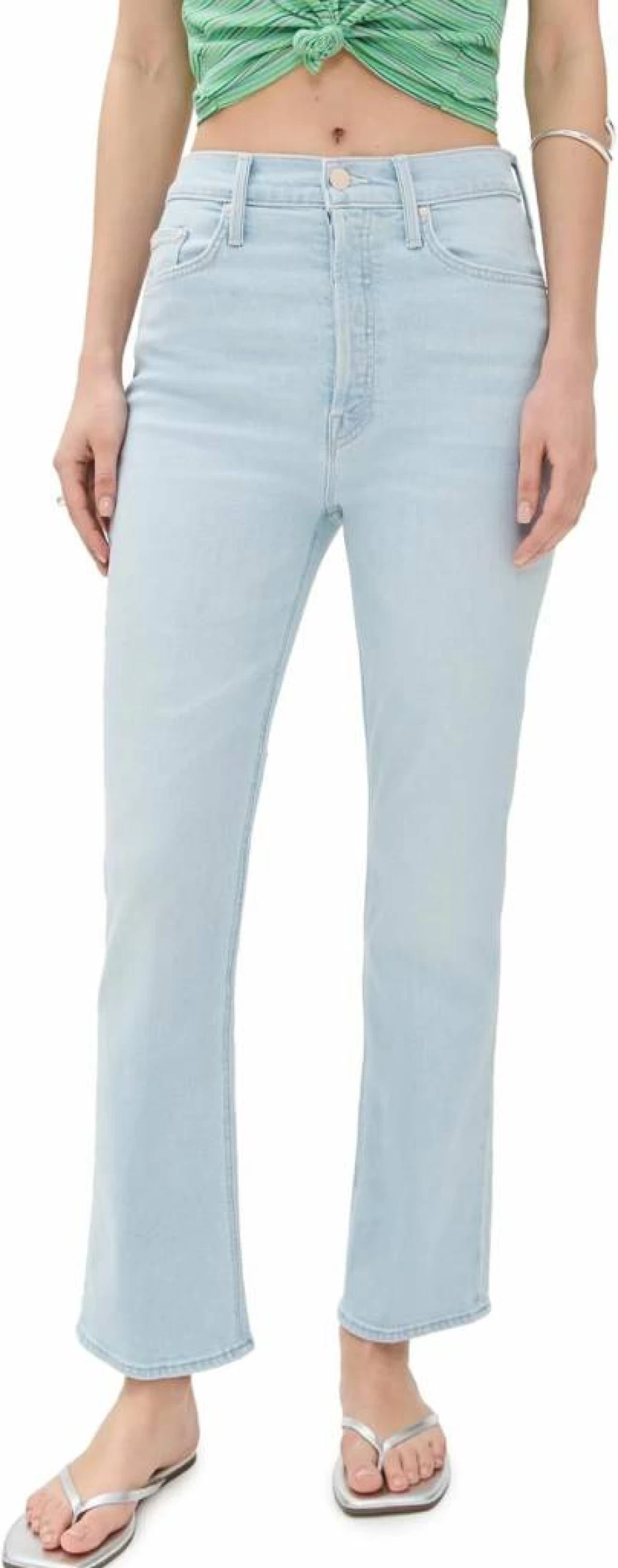 MOTHER Women's The Tripper Ankle Jeans - High-Rise Slim Fit Stretch Denim