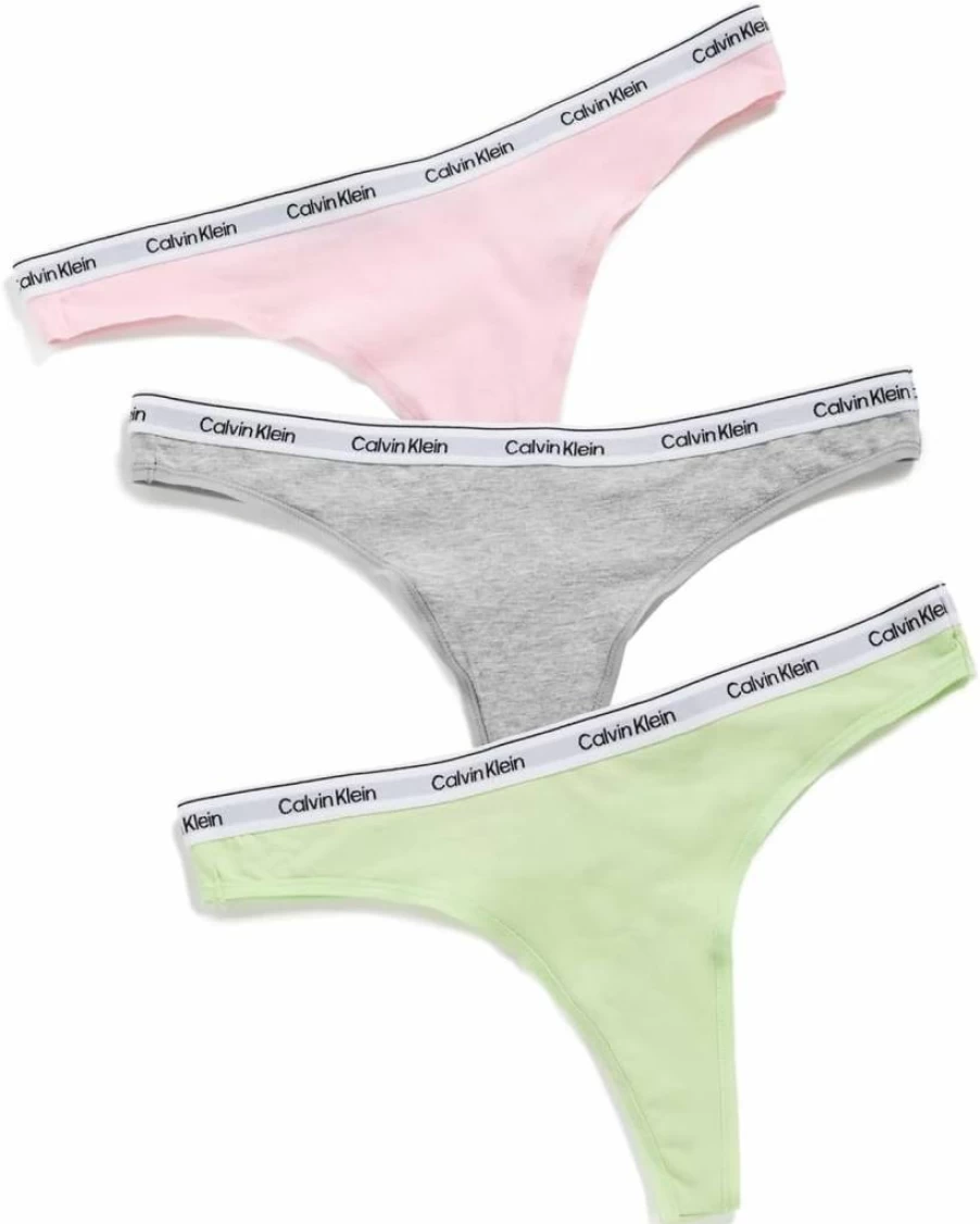 Calvin Klein Women's Modern Cotton Logo Thong Underwear 3-Pack Multipack