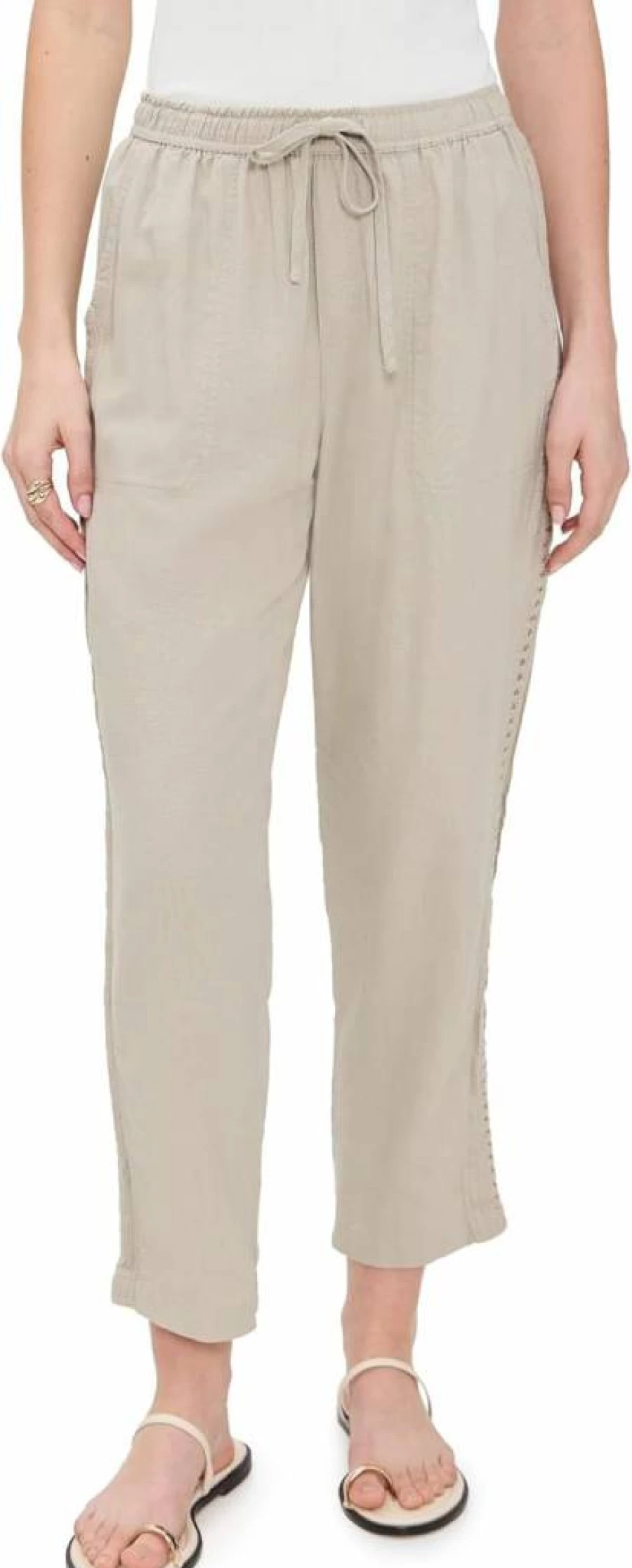 Splendid Women's Angie Straight Leg Crochet Lace Pants - Boho Chic High Waisted Trousers