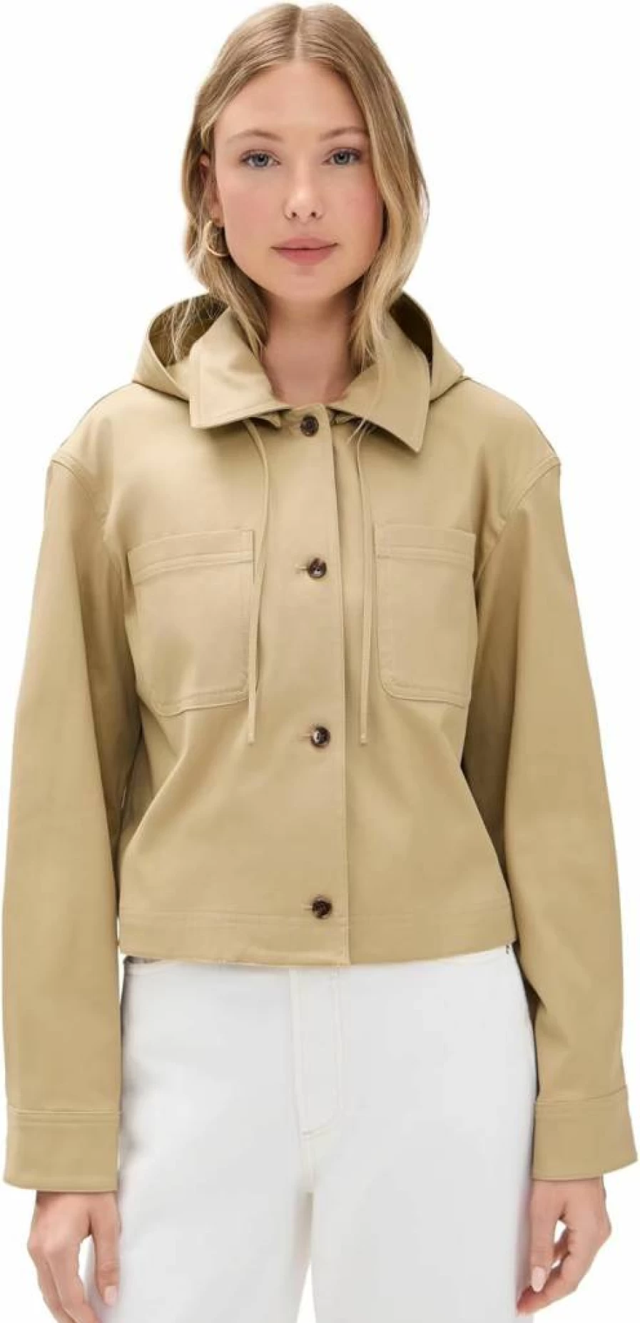 Theory Women's Hooded Crop Jacket - Slim Fit Zip-Up Style
