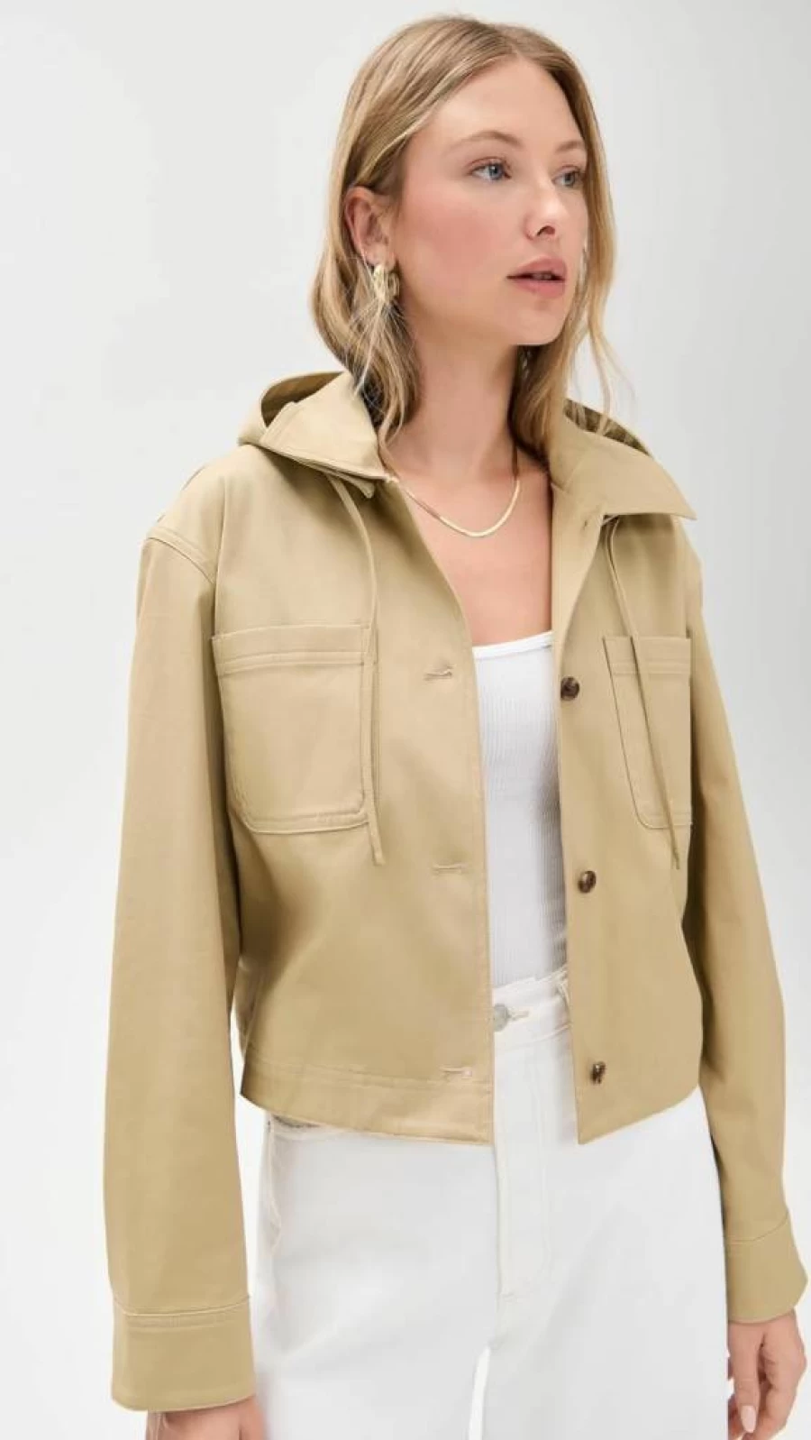Theory Women's Hooded Crop Jacket - Slim Fit Zip-Up Style