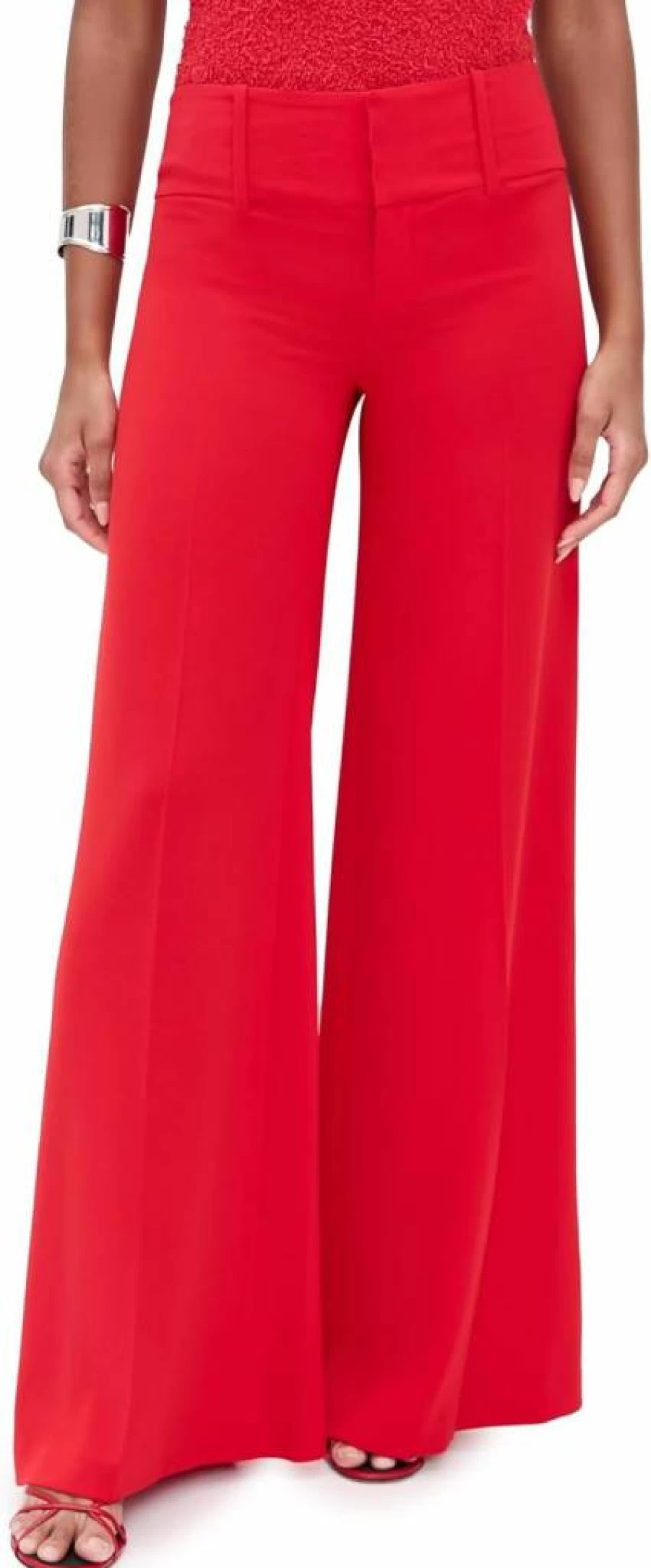 Alice + Olivia Women's Olivia Wide Leg Pants - High Waisted Flare Trousers for Women