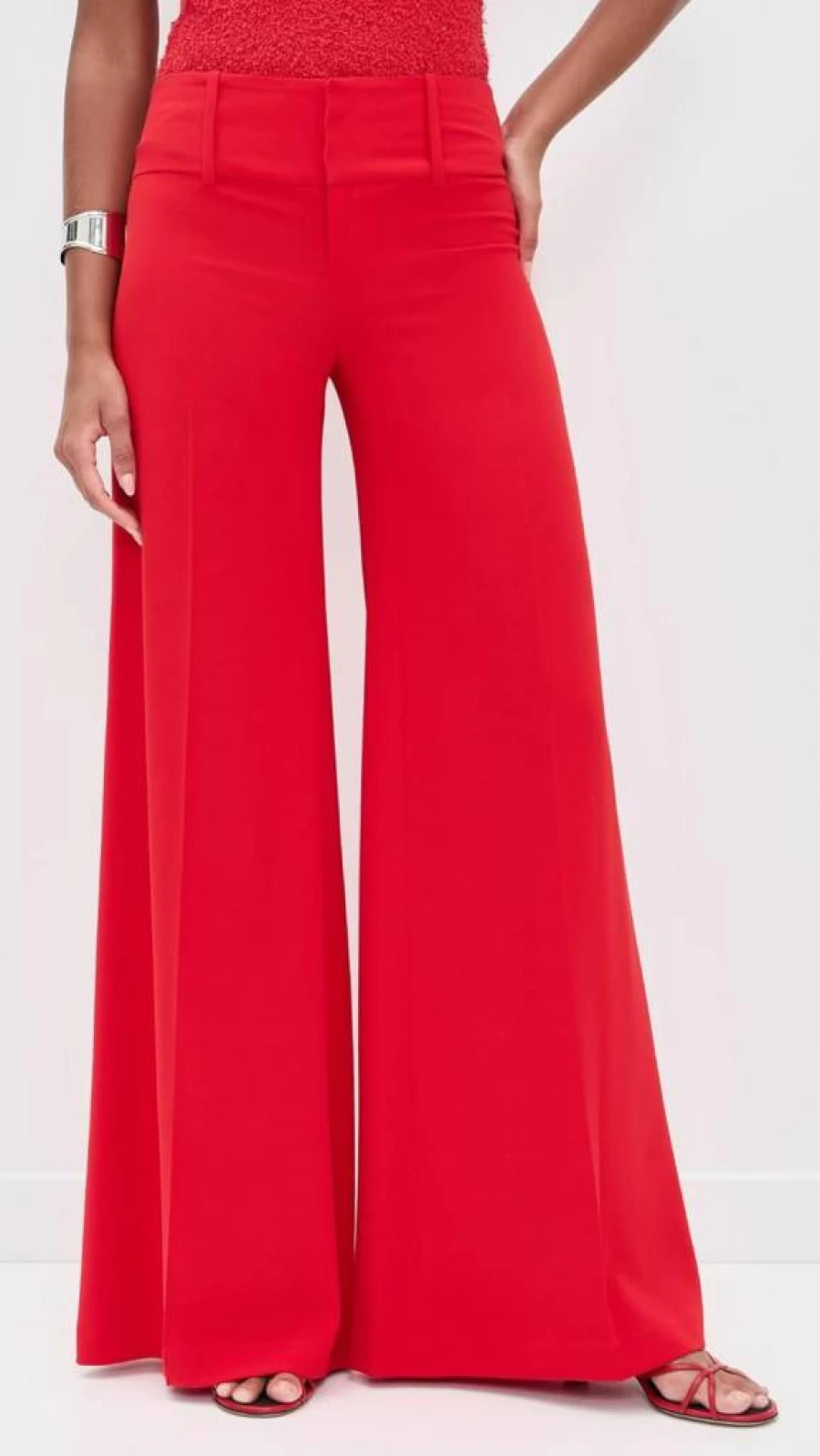 Alice + Olivia Women's Olivia Wide Leg Pants - High Waisted Flare Trousers for Women