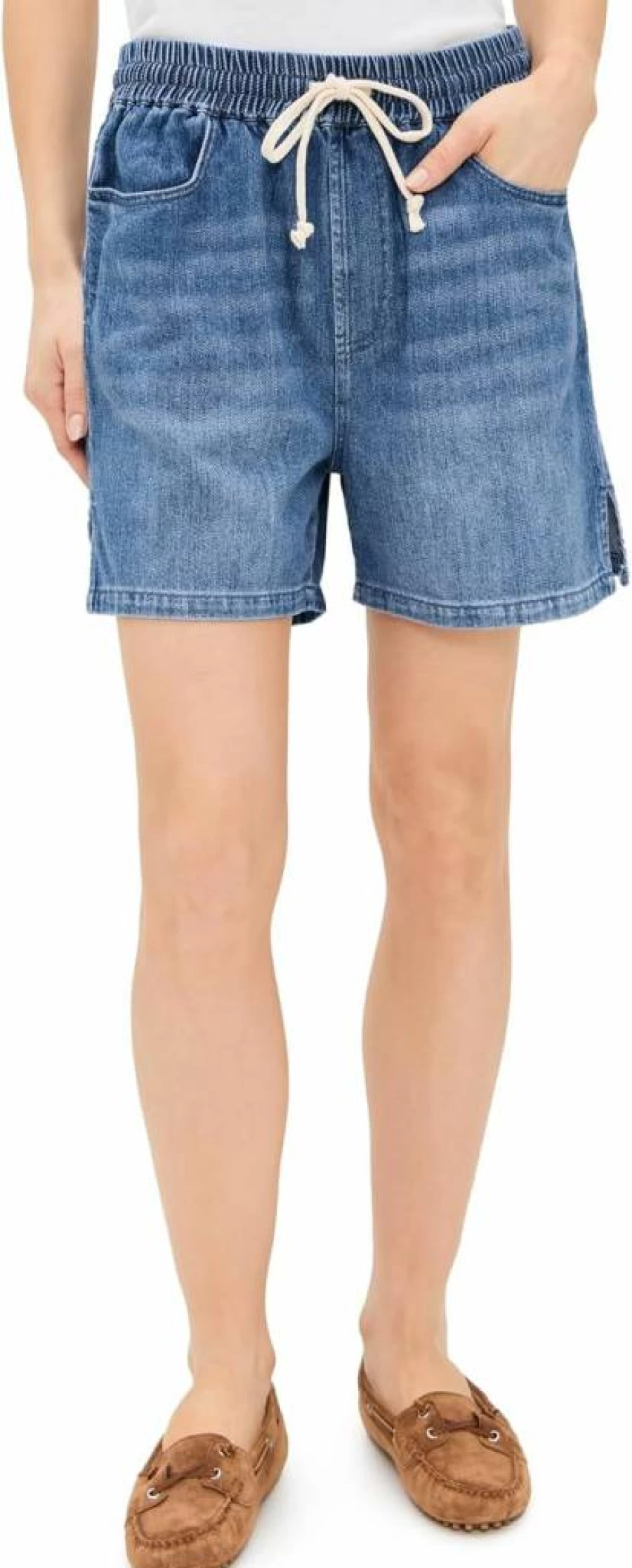 LNA Women's High-Waisted Presley Longline Shorts - Comfortable & Styletic Lounge Shorts for Women